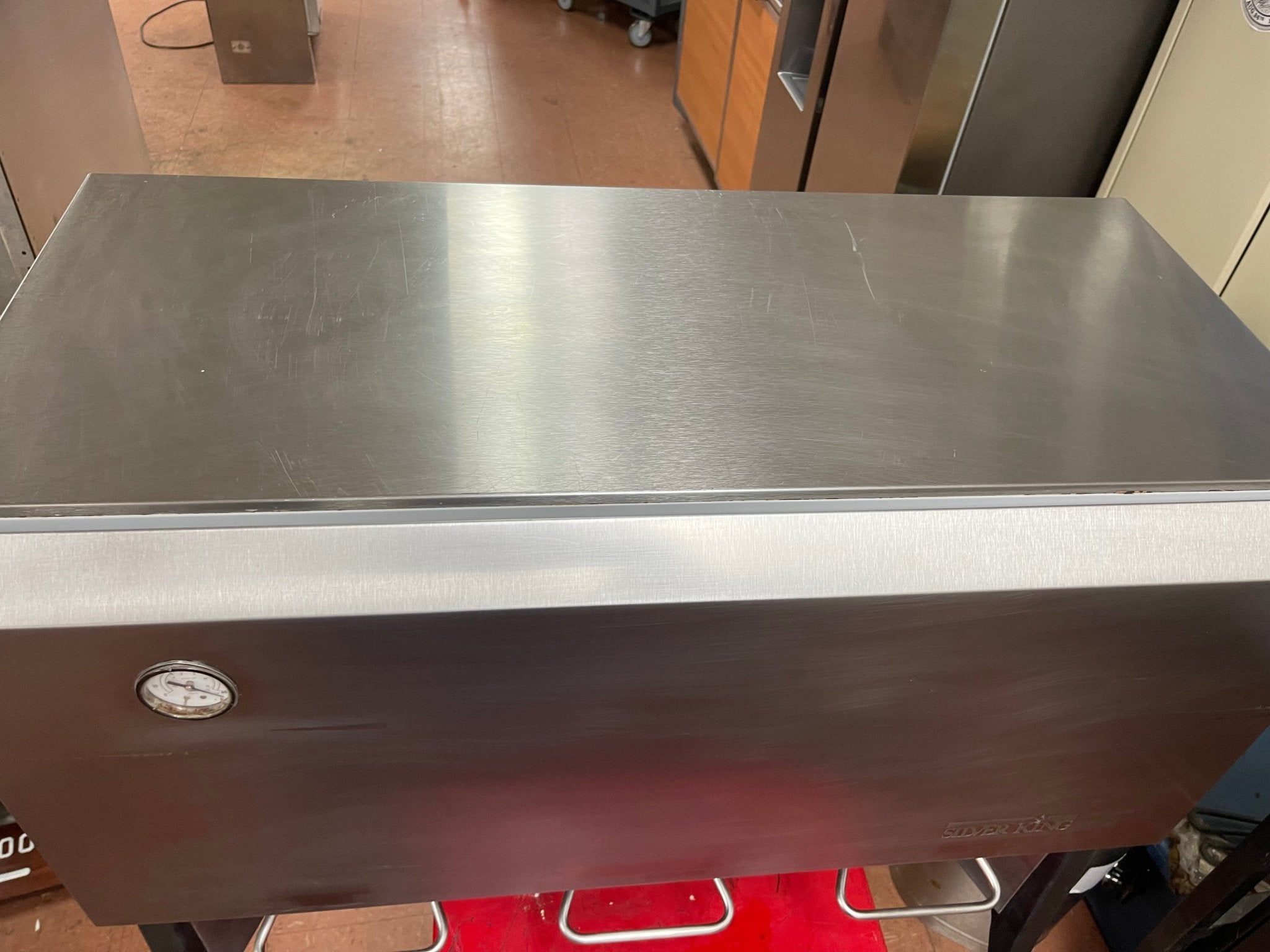 Used Silver King Majestic Refrigerated Milk Dispenser Triple Valve 120V SK15MAJ - Falcon Restaurant Supply - 5