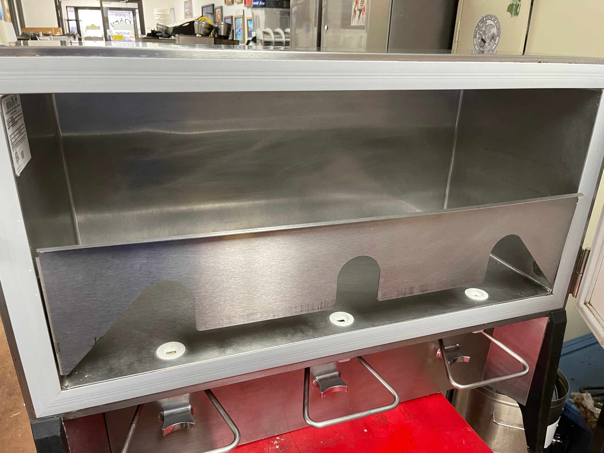 Used Silver King Majestic Refrigerated Milk Dispenser Triple Valve 120V SK15MAJ - Falcon Restaurant Supply - 10