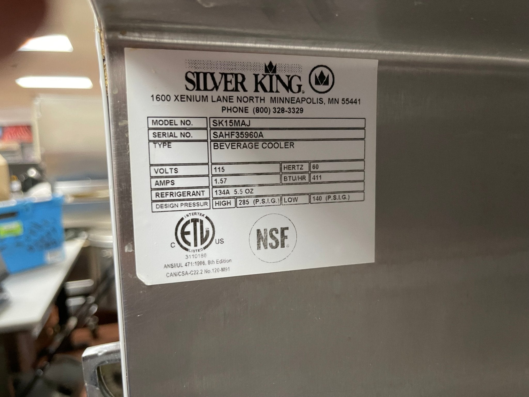 Used Silver King Majestic Refrigerated Milk Dispenser Triple Valve 120V SK15MAJ - Falcon Restaurant Supply - 12