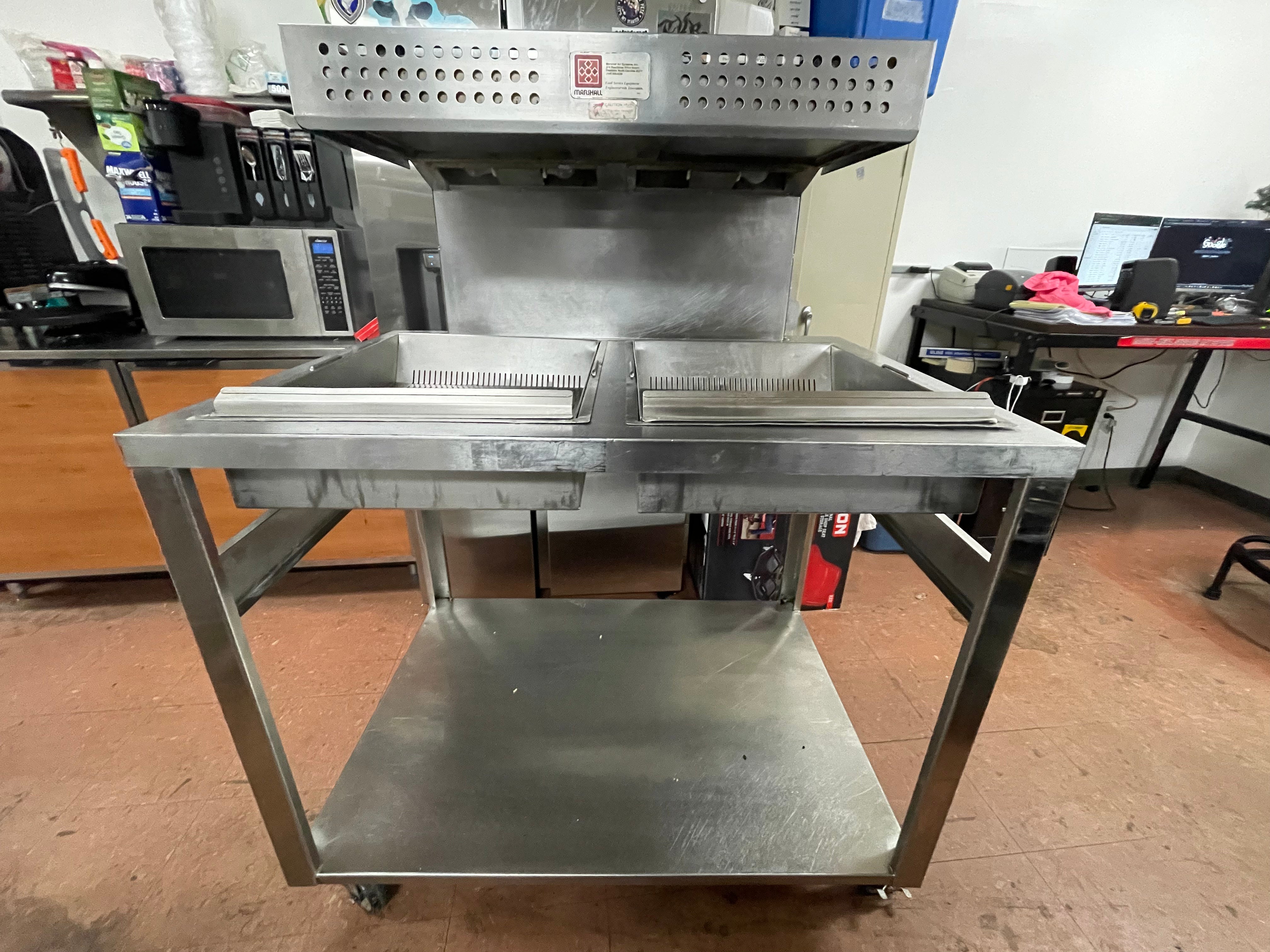 Used Marshall 145486SS Commercial Stainless Steel Deep Fryer Warming Dump Station 120V