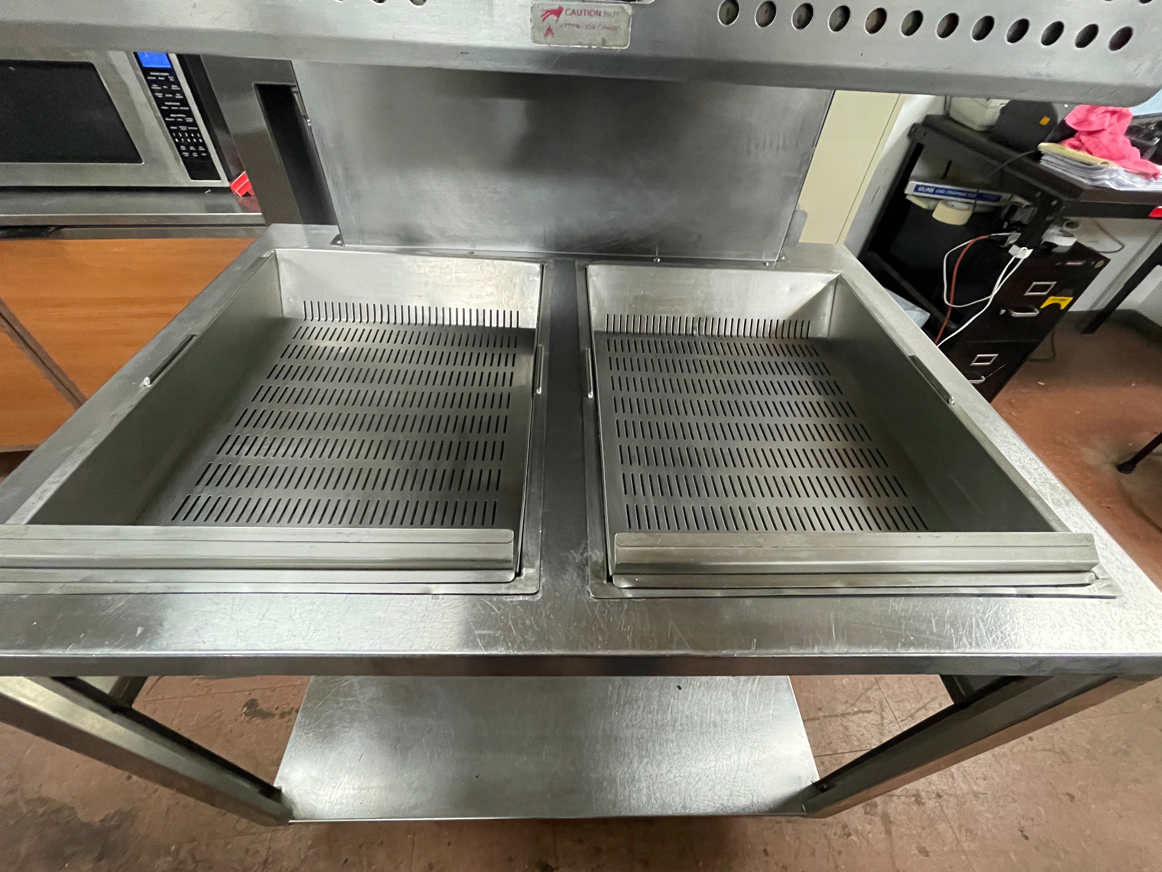 Used Marshall 145486SS Commercial Stainless Steel Deep Fryer Warming Dump Station 120V