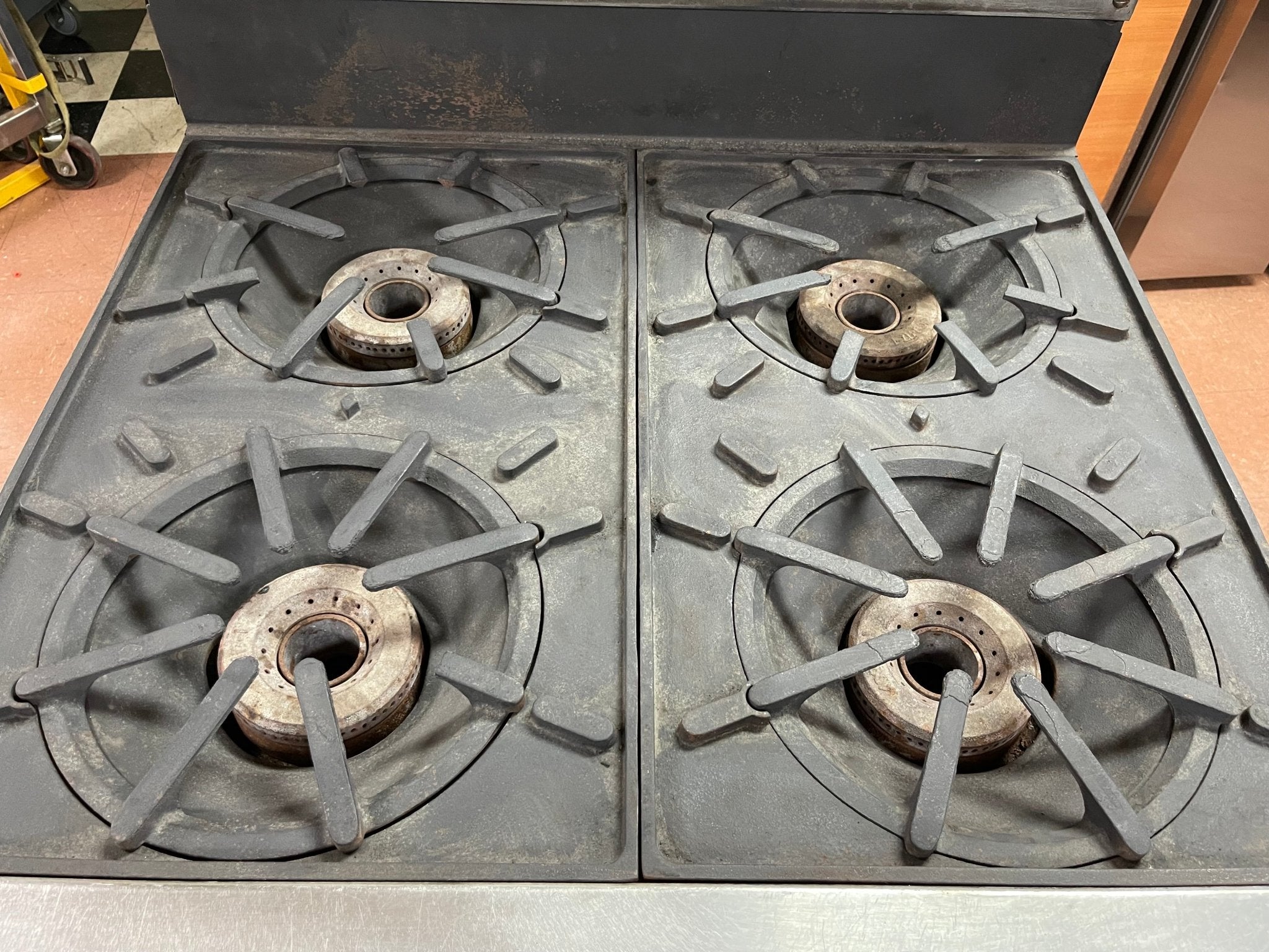 Used Vulcan Natural Gas 4 Burner 36" Commercial Modular Heavy - Duty Range Stove - Falcon Restaurant Supply - 4
