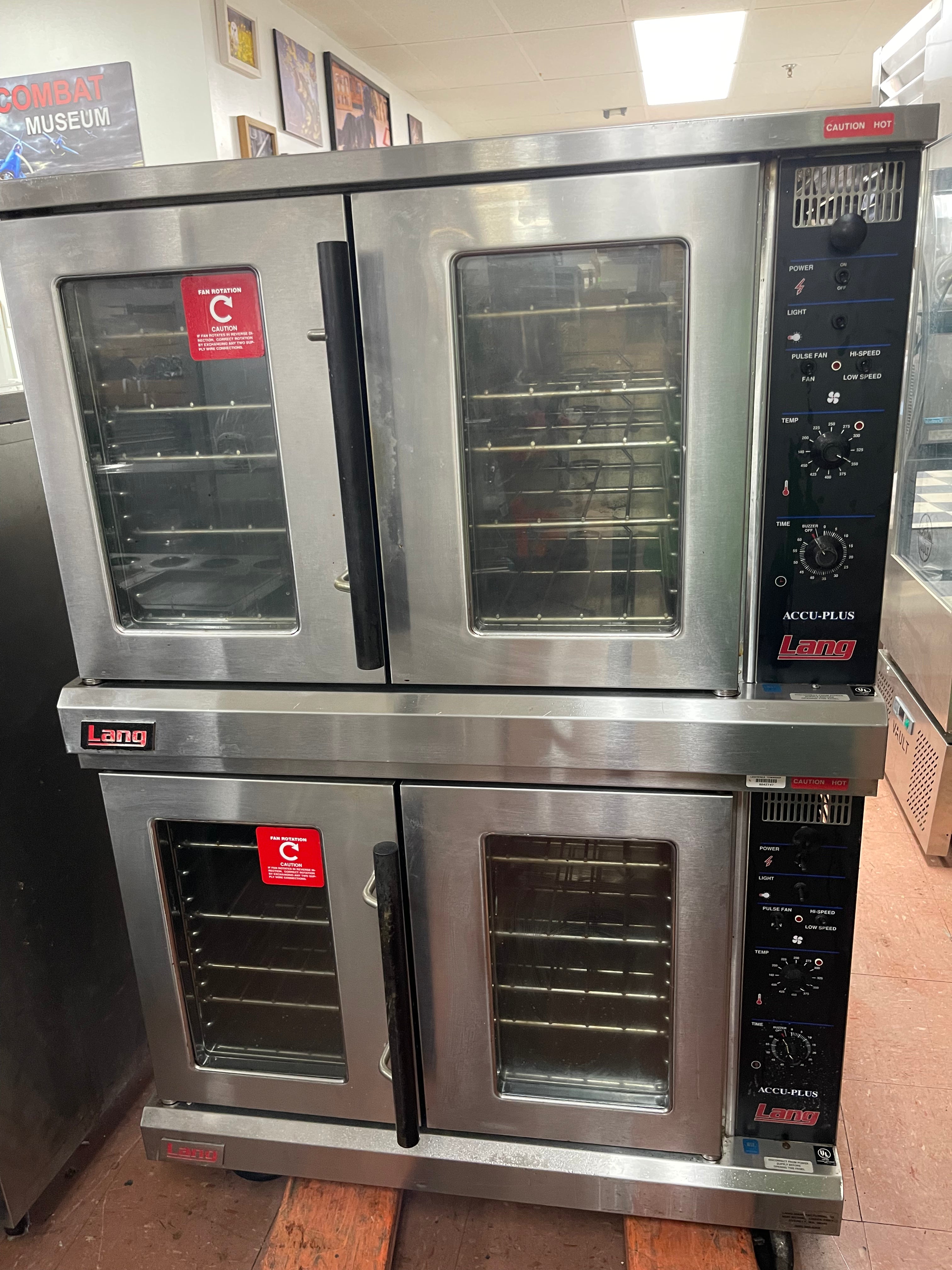 Used Lang ECCO-AP Double Deck Full Size Electric Convection Oven 480V 3PH As-Is