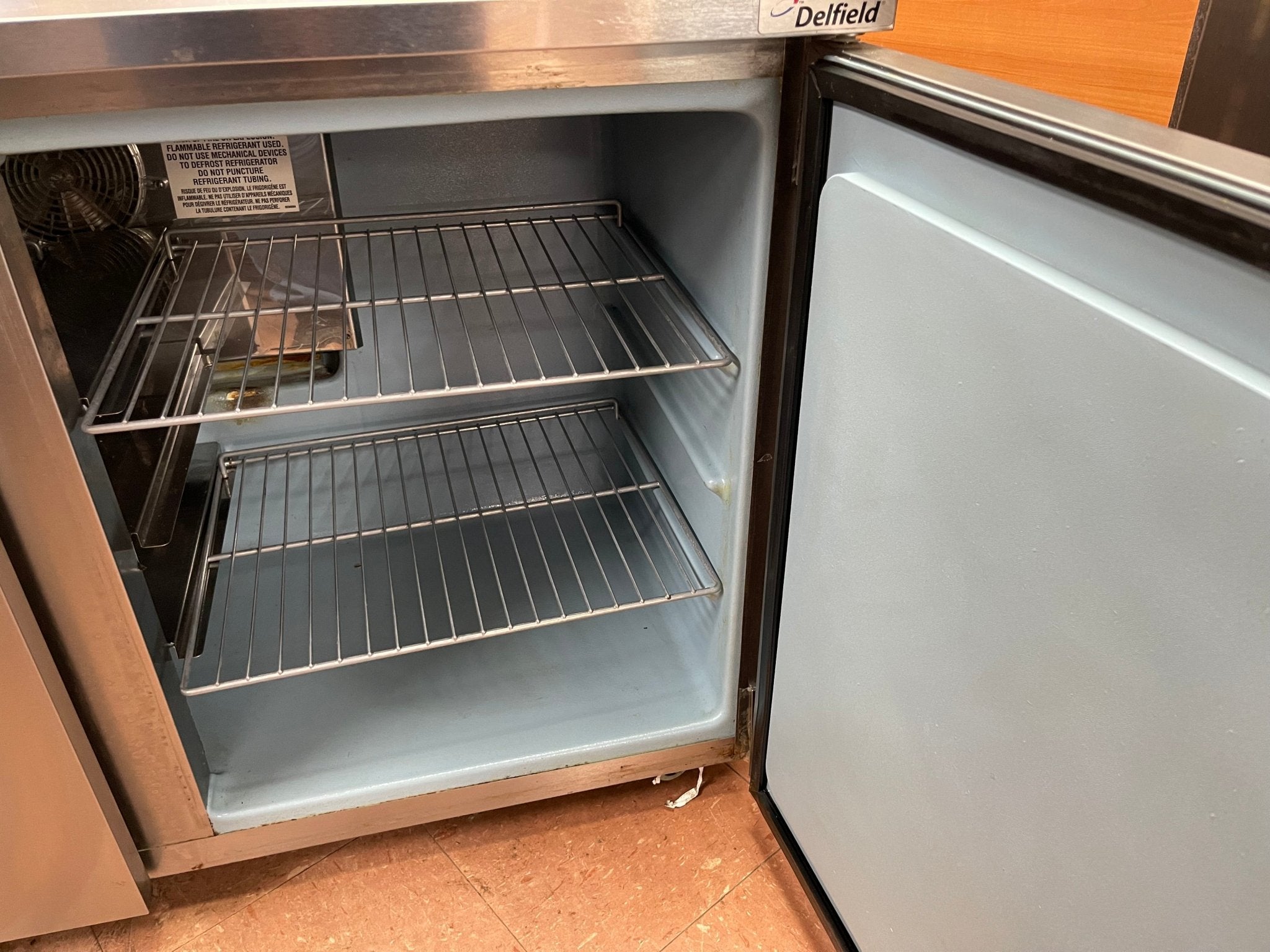 Used Delfield UC4048P 48″ W Under counter Commercial Stainless Refrigerator 2 Door 115v - Falcon Restaurant Supply - 7