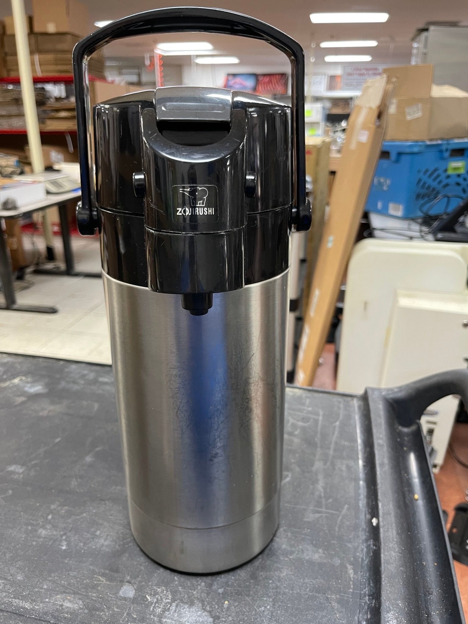 Used Zojirushi SR - AG30 3 Liter Stainless Steel Lined Coffee Air Pot Server - Falcon Restaurant Supply - 1