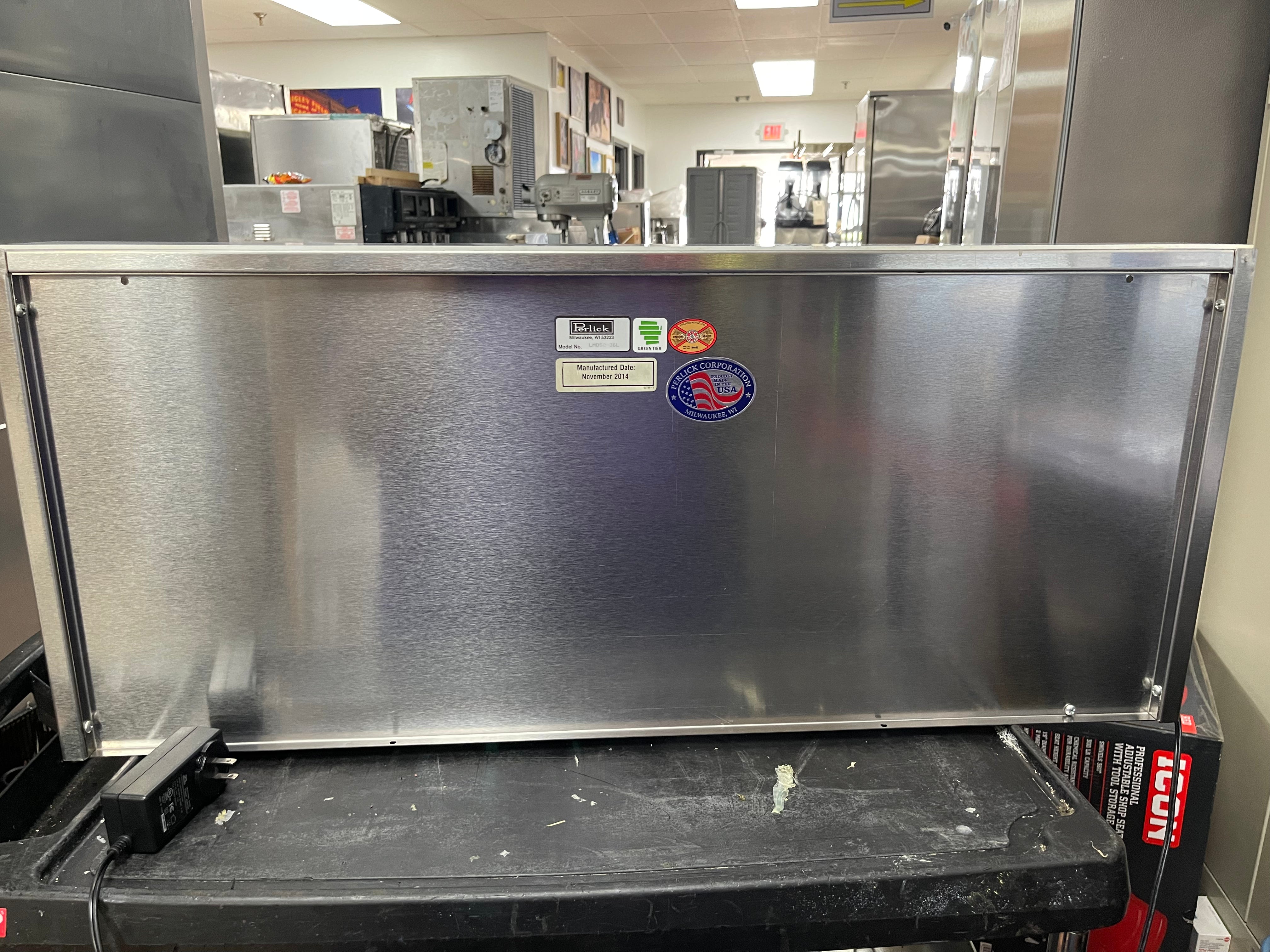 Used 36" Perlick LMDS2-36L 2 Tier White Led Lighted Liquor Bottle Display 120V