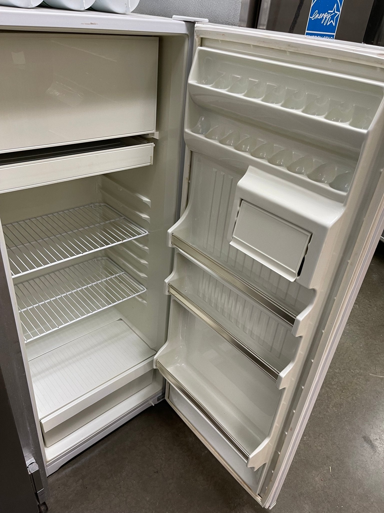 Used GE Single Door White Refrigerator with Freezer 120V - Falcon Restaurant Supply - 3