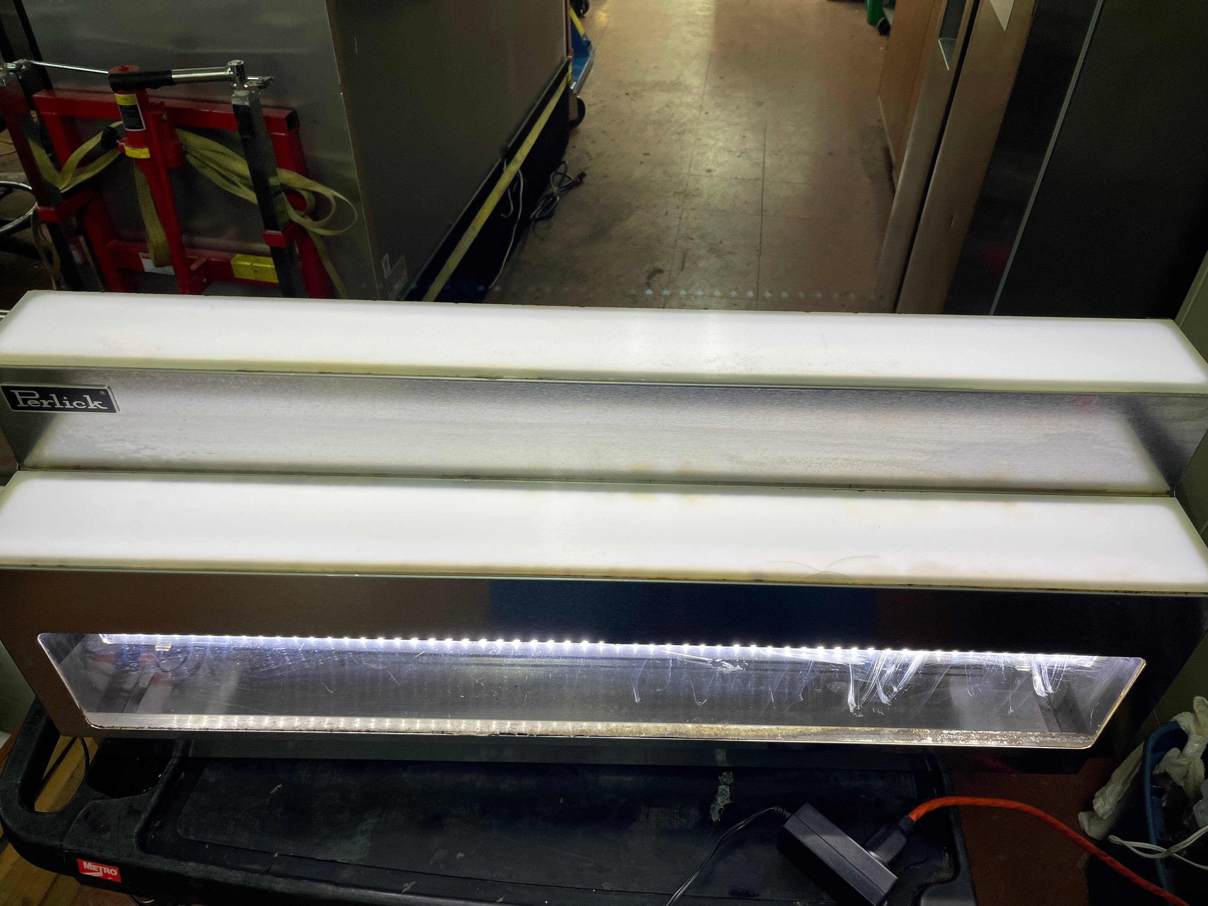 Used 36" Perlick LMDS2-36L 2 Tier White Led Lighted Liquor Bottle Display 120V - 2