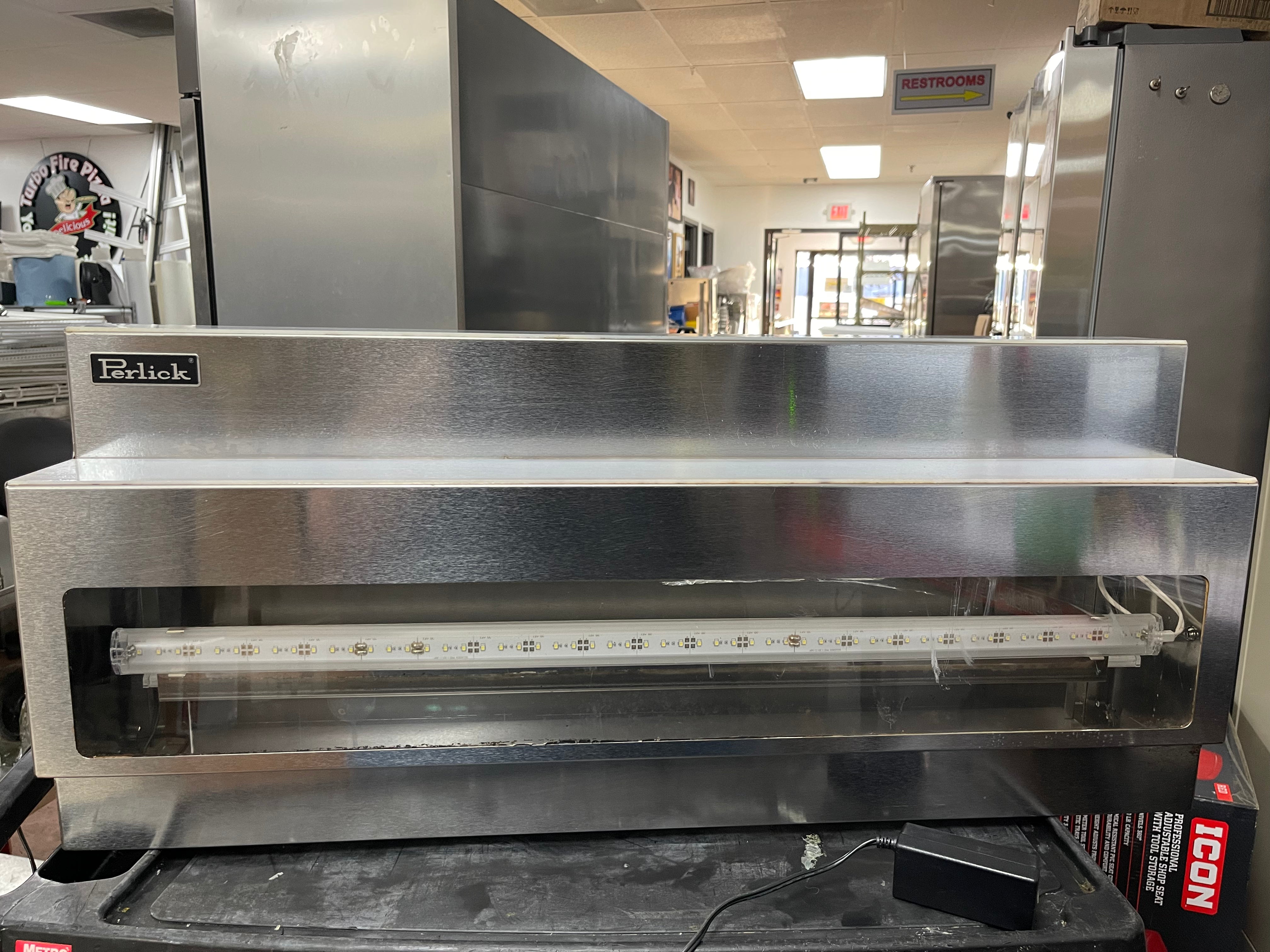 Used 36" Perlick LMDS2-36L 2 Tier White Led Lighted Liquor Bottle Display 120V - 2