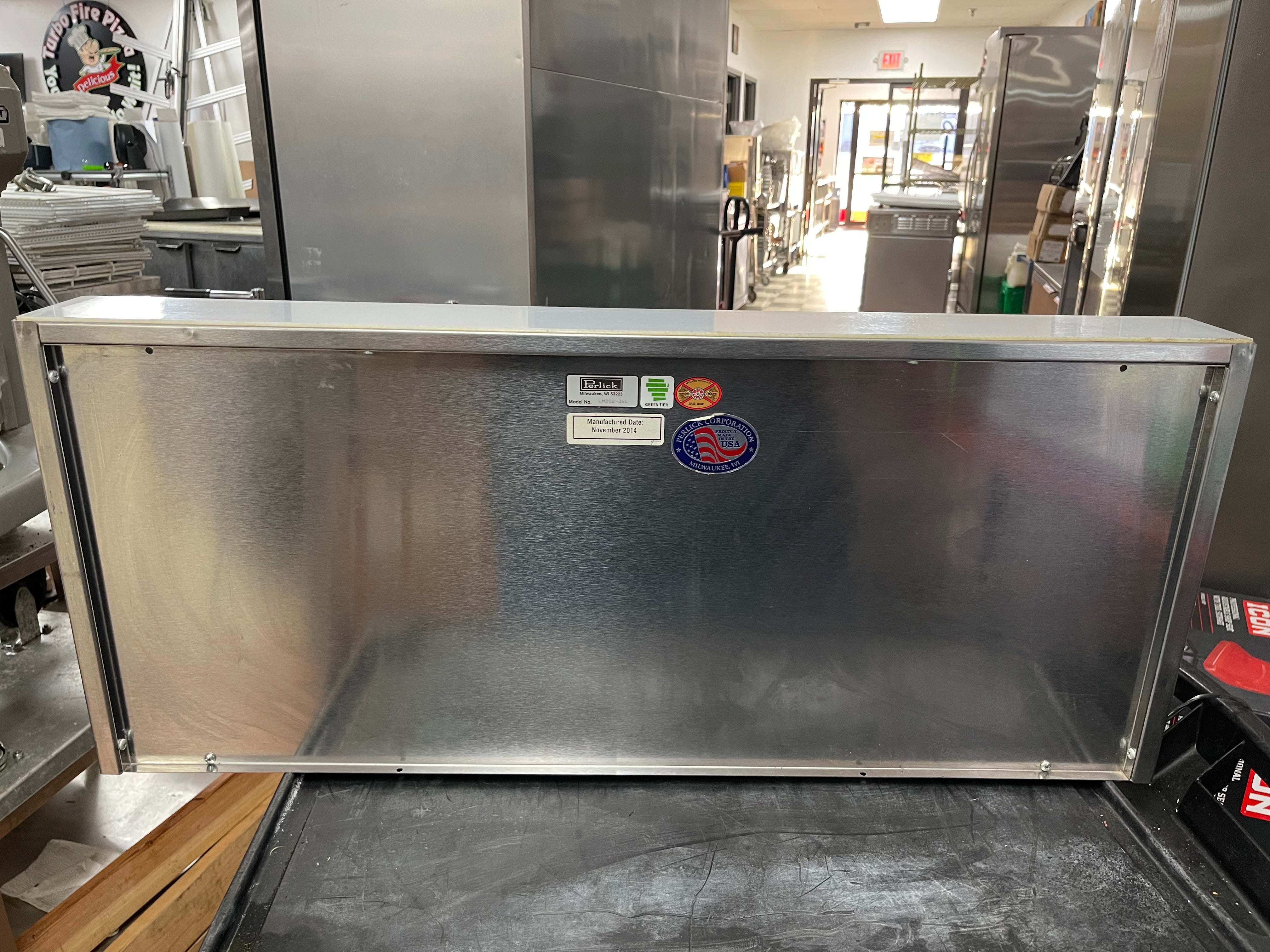 Used 36" Perlick LMDS2-36L 2 Tier White Led Lighted Liquor Bottle Display 120V - 2