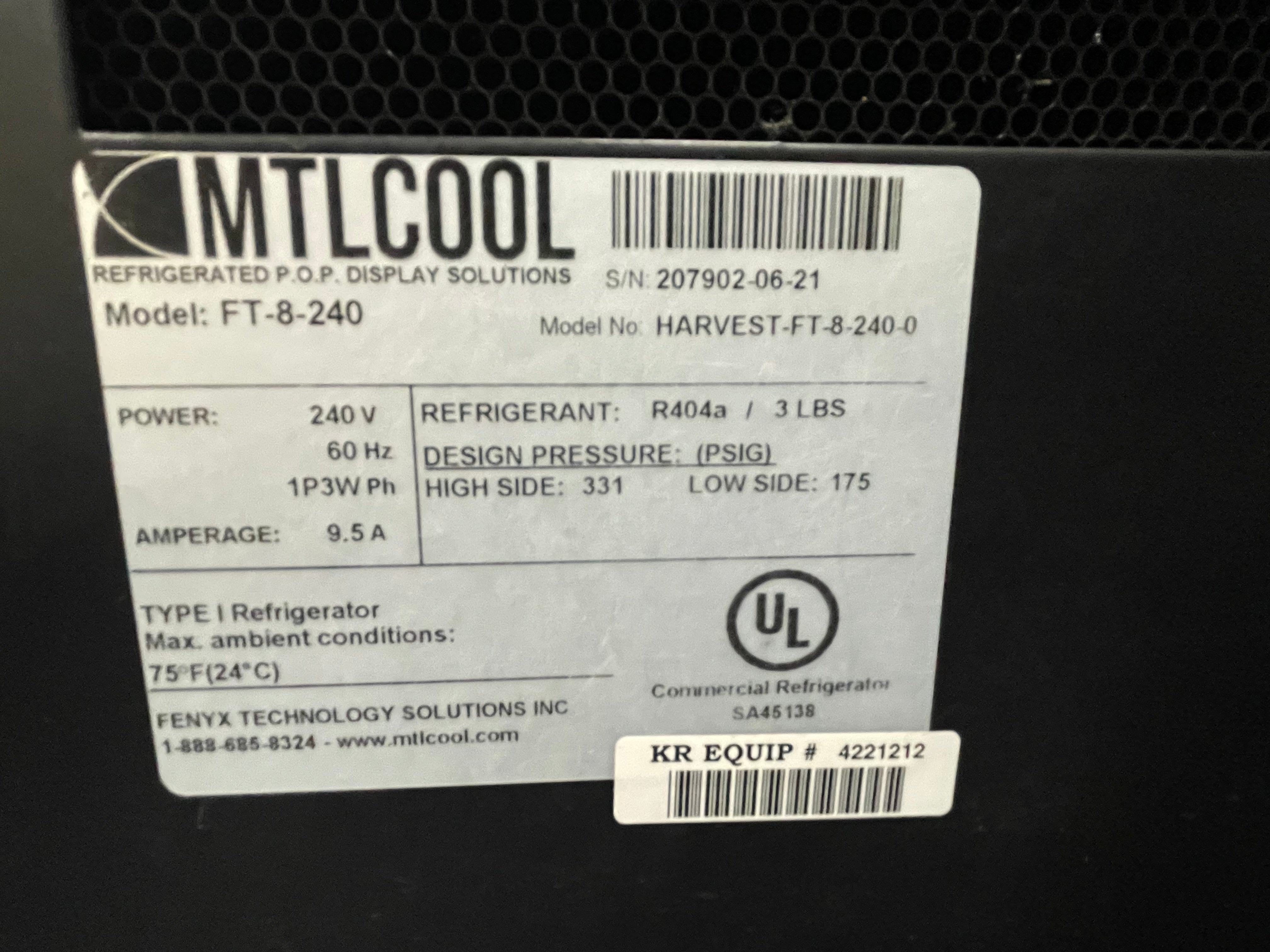 Used 2021 MTL COOL 95" Open Air Refrigerated Produce Merchandiser Self Serve 220V