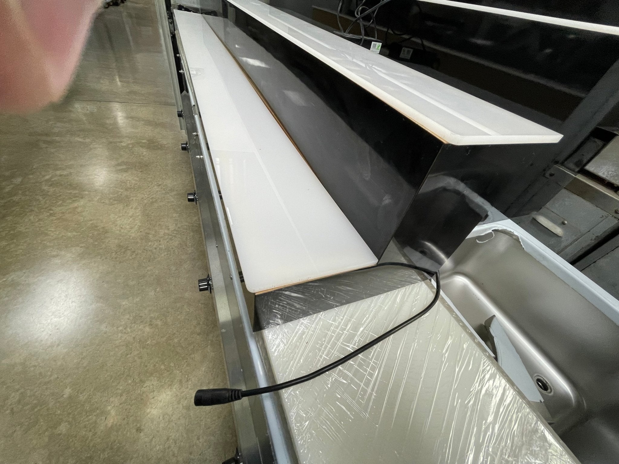 Used LED Baseline 60" 2 Tier LED Lighted Liquor Display Shelf 120V Black - Falcon Restaurant Supply - 3