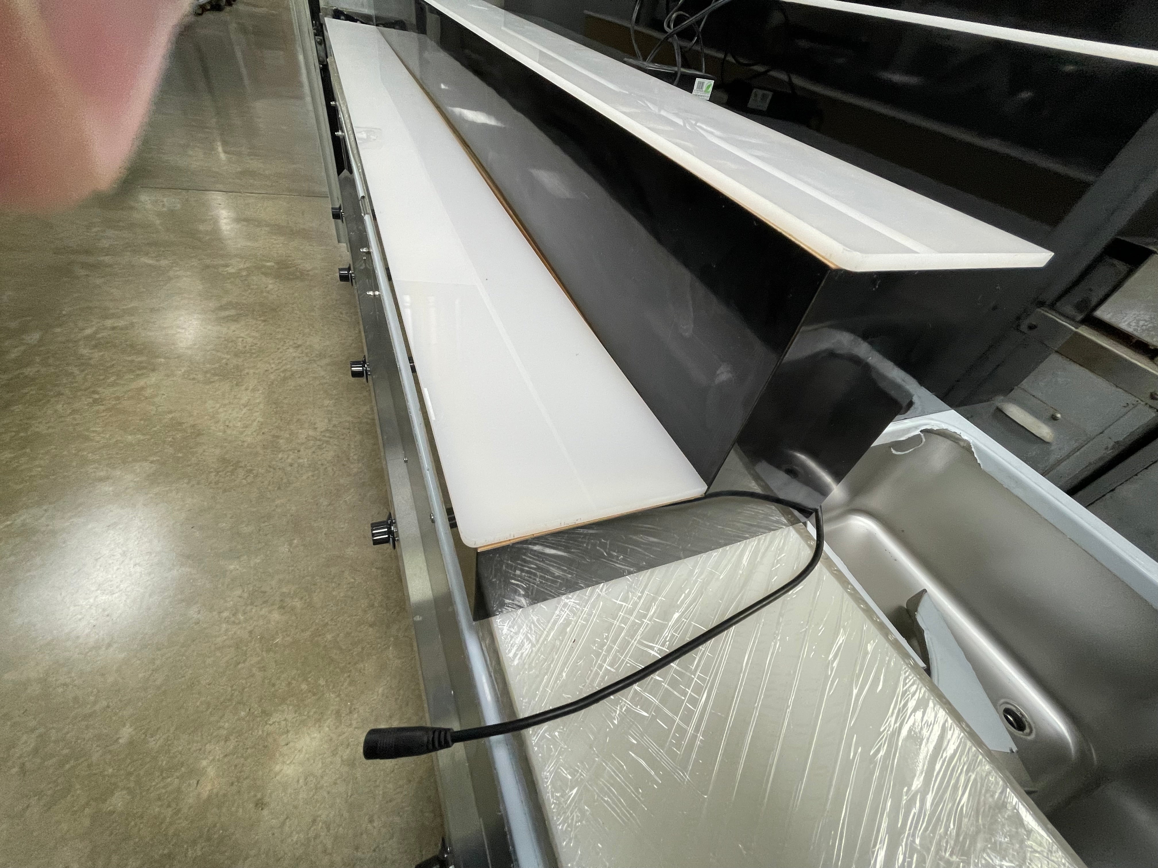 Used LED Baseline 60" 2 Tier LED Lighted Liquor Display Shelf 120V Black