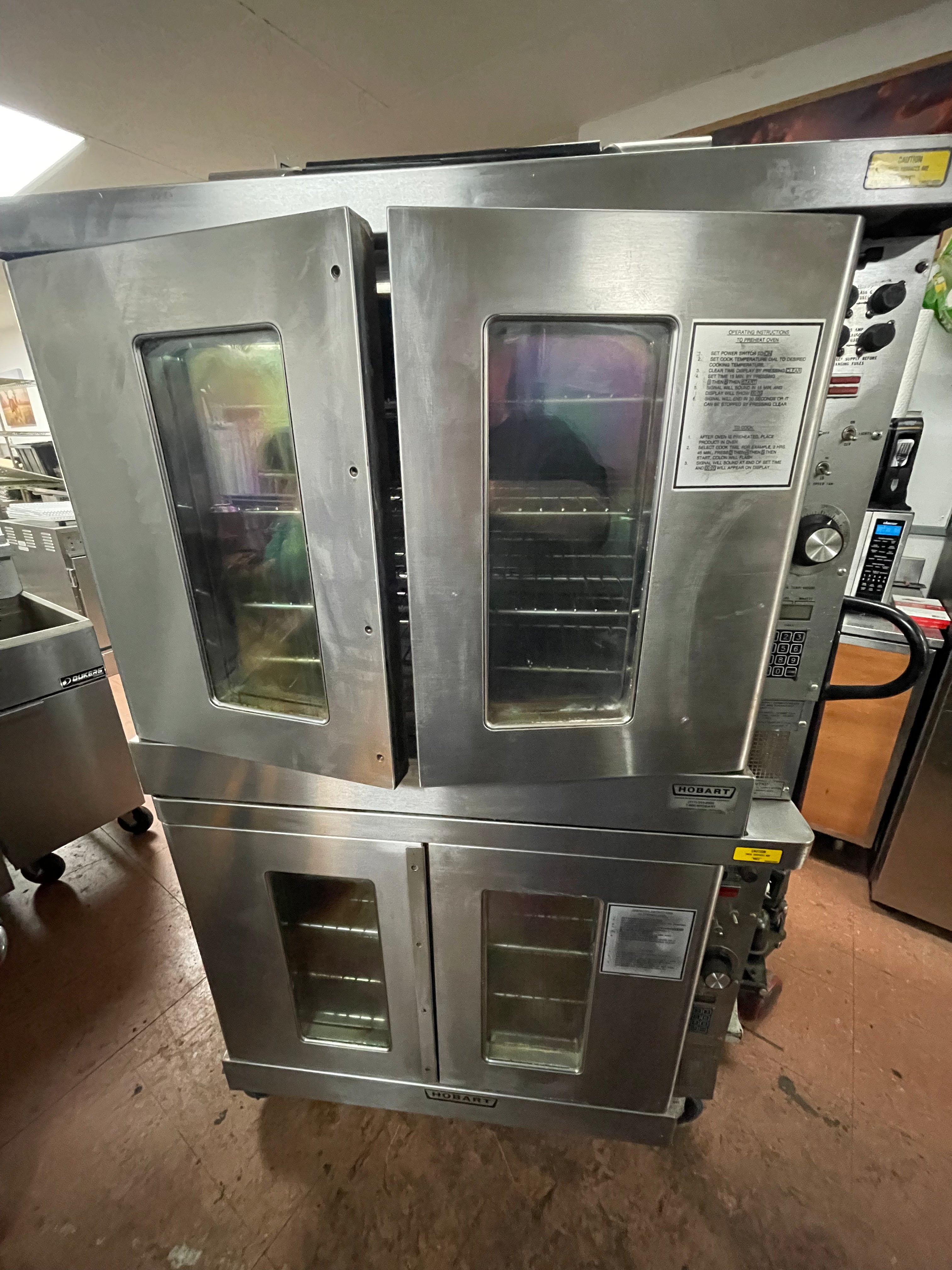 Used Hobart CN90-29 Commercial Double Stack Convection Oven 480V AS-IS