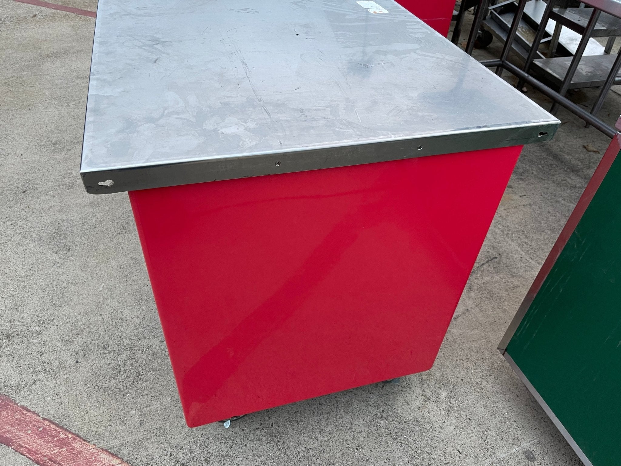 Used 40"x30" ColorPoint Stainless Steel Work Station with outlets 120V - SS38 - Falcon Restaurant Supply - 4