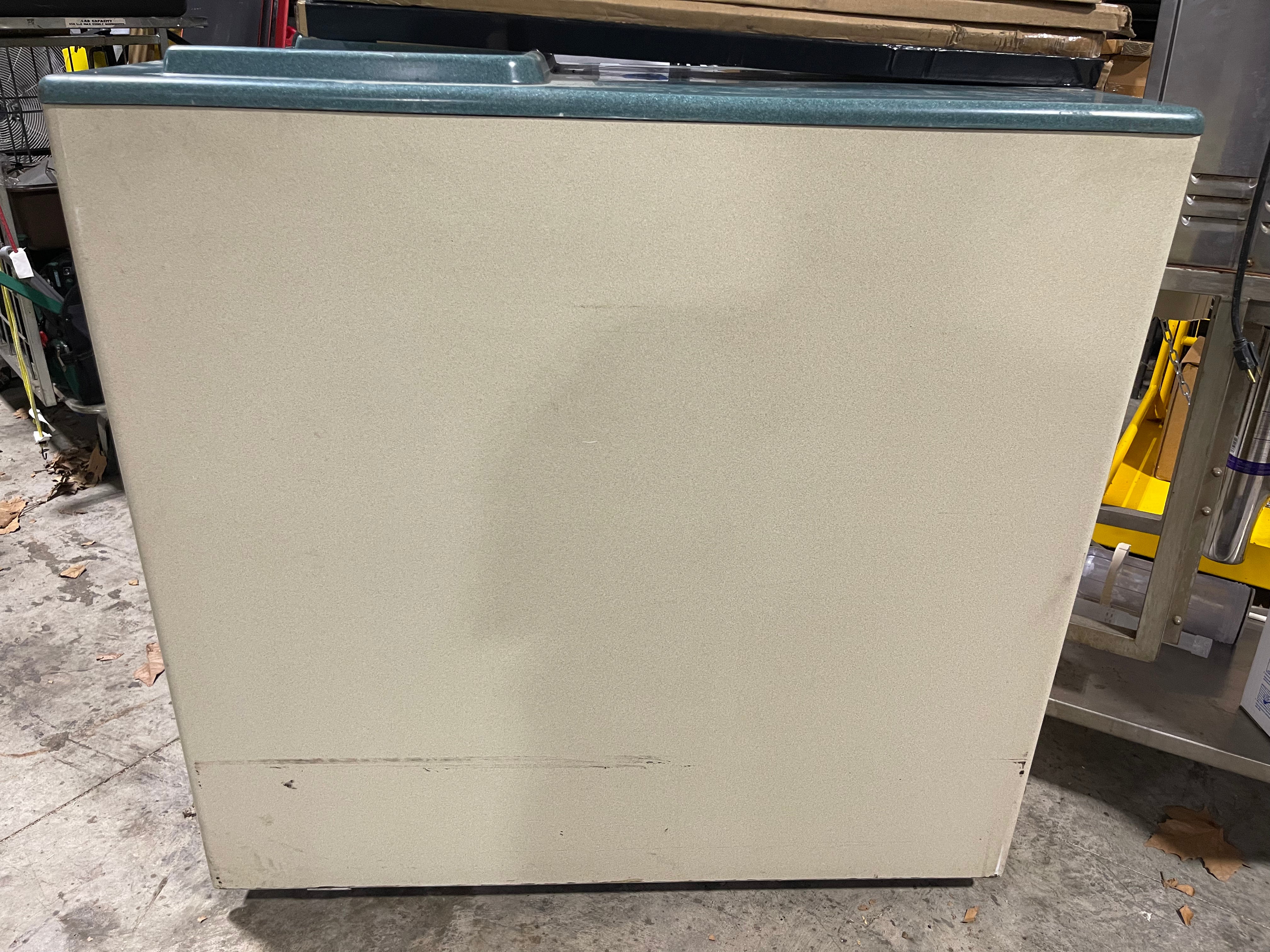 Used 22" X 43" Composite Trash Can With Tray Storage and Caster Wheels