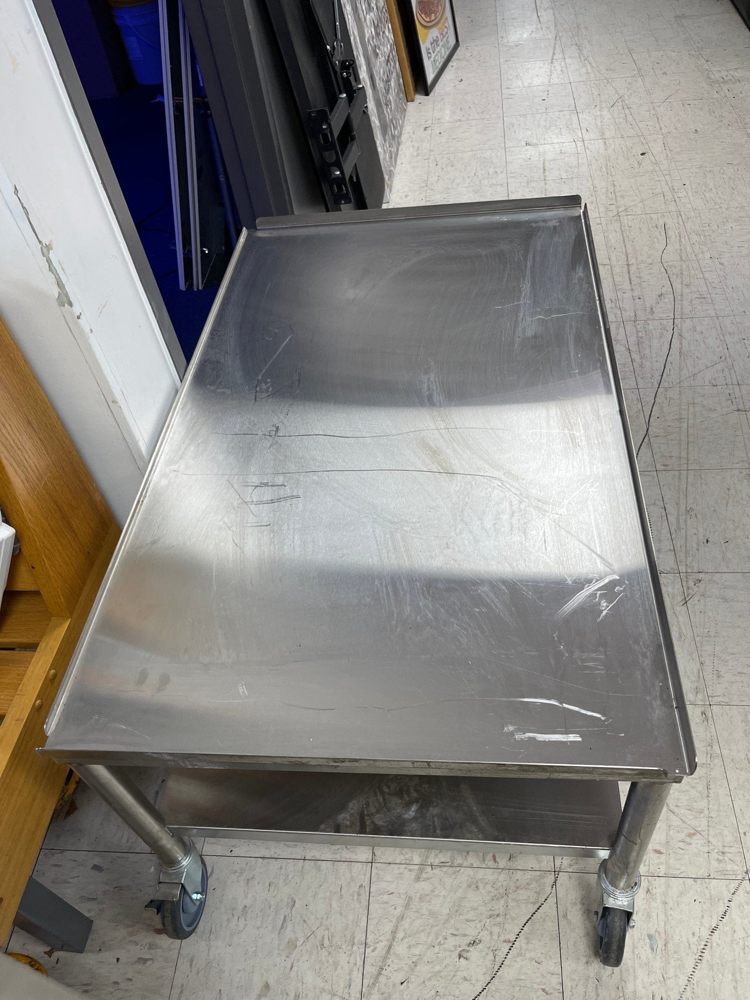 Used 48.5"x29"x23" Stainless Steel Equipment Stand with Caster Wheels - Falcon Restaurant Supply - 3