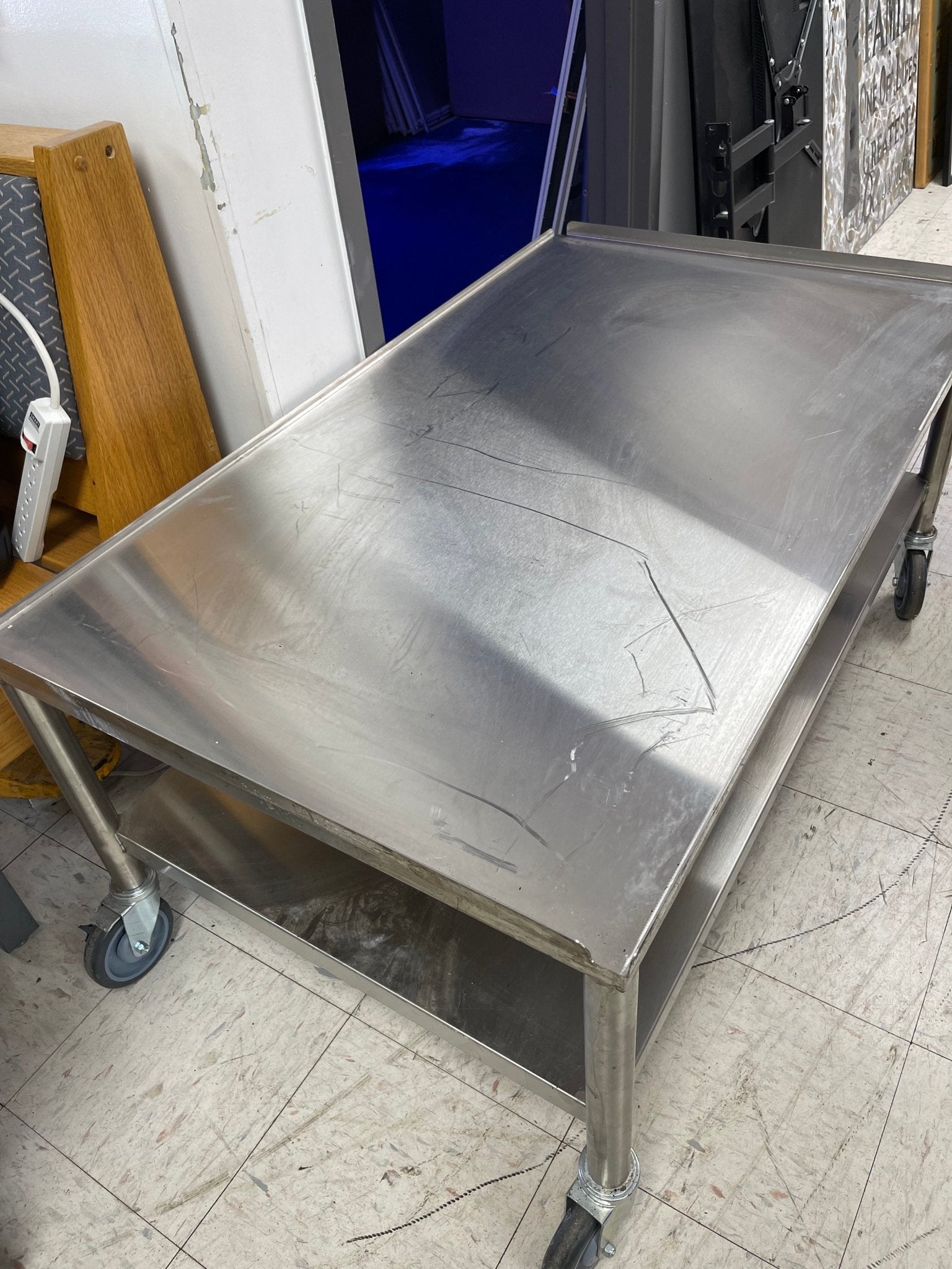 Used 48.5"x29"x23" Stainless Steel Equipment Stand with Caster Wheels - Falcon Restaurant Supply - 4