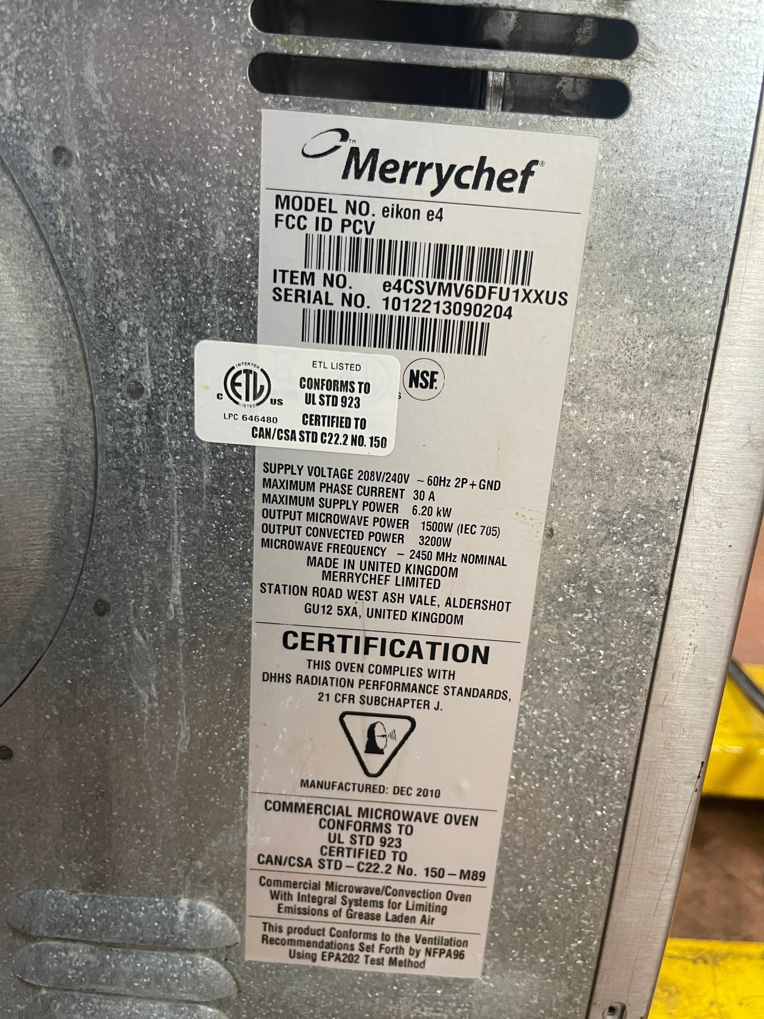 Used Merrychef eikon e4 High-Speed Accelerated Cooking Countertop Oven 220V