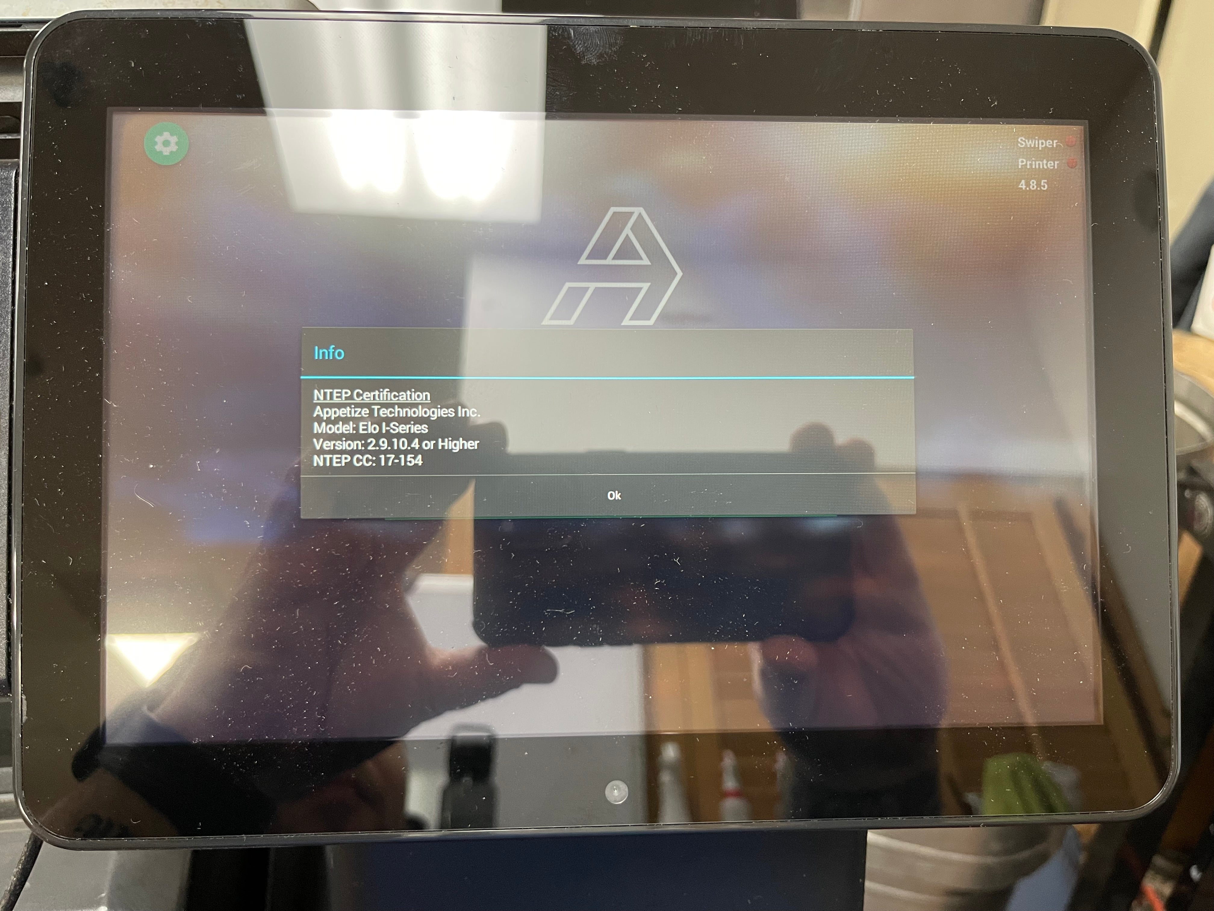 Used Elo 10" POS System with Printer, Stand and Card Reader Retail