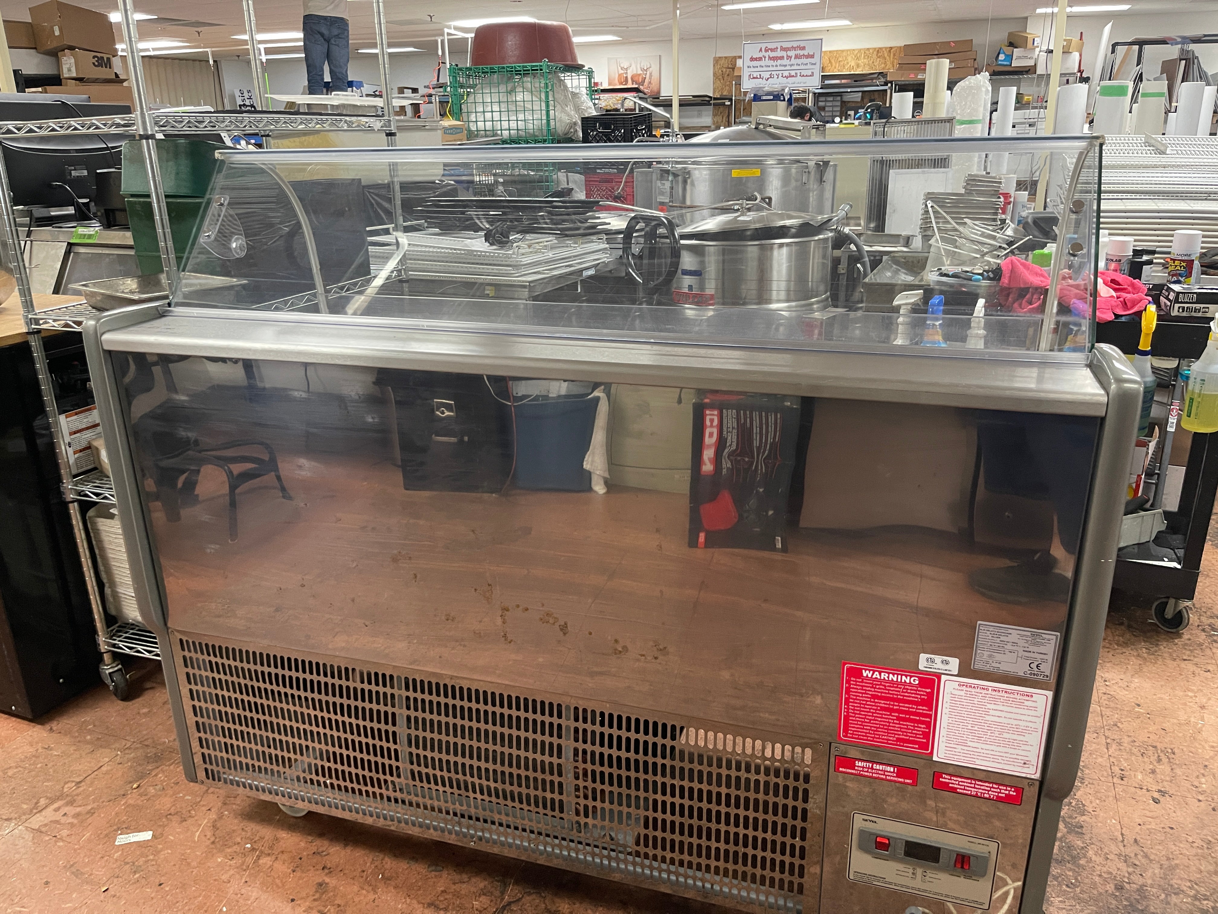 Used 2019 Sevel SLM-8 Gelato Ice Cream Lighted Showcase Display Freezer 220V