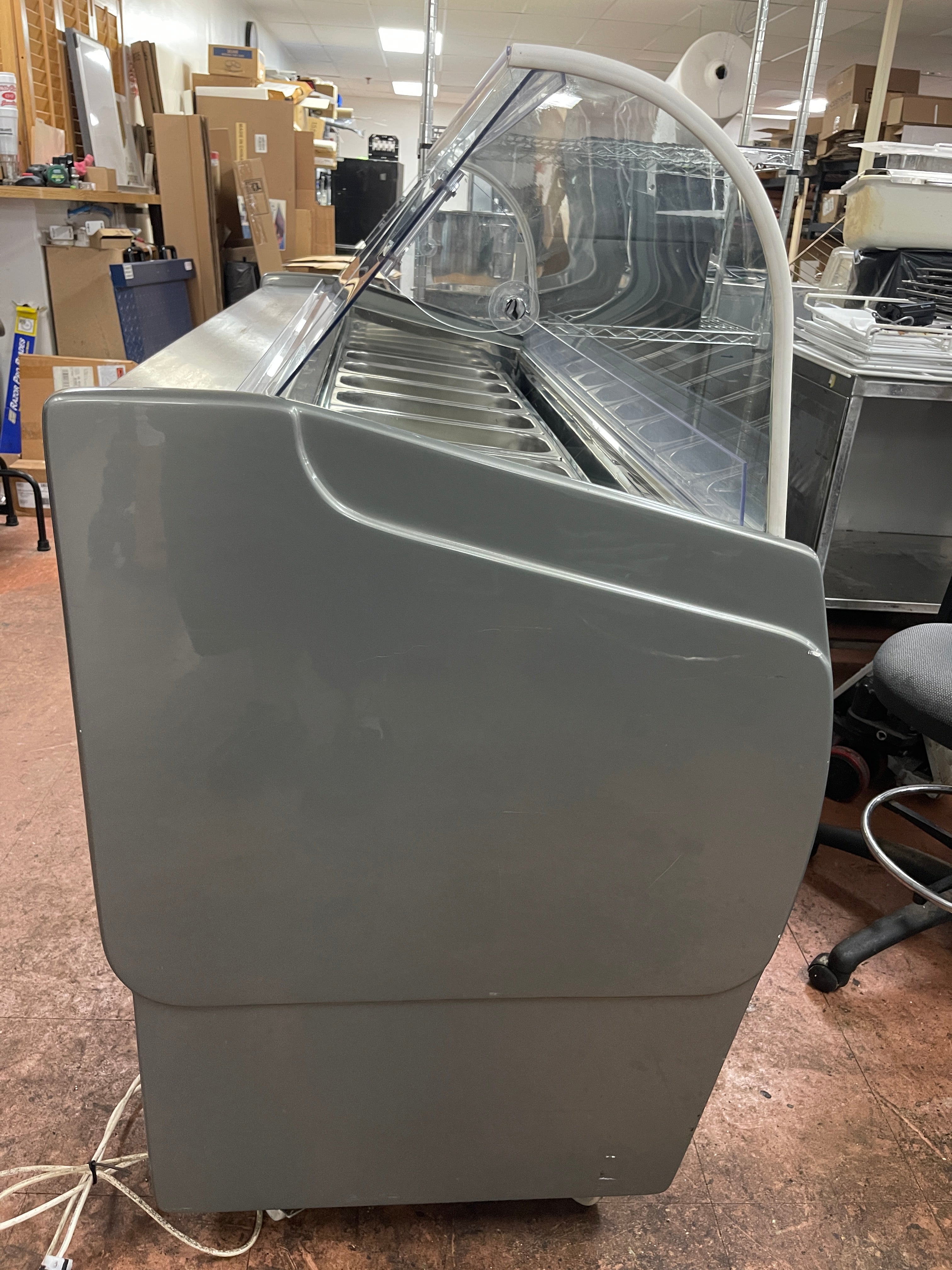Used 2019 Sevel SLM-8 Gelato Ice Cream Lighted Showcase Display Freezer 220V