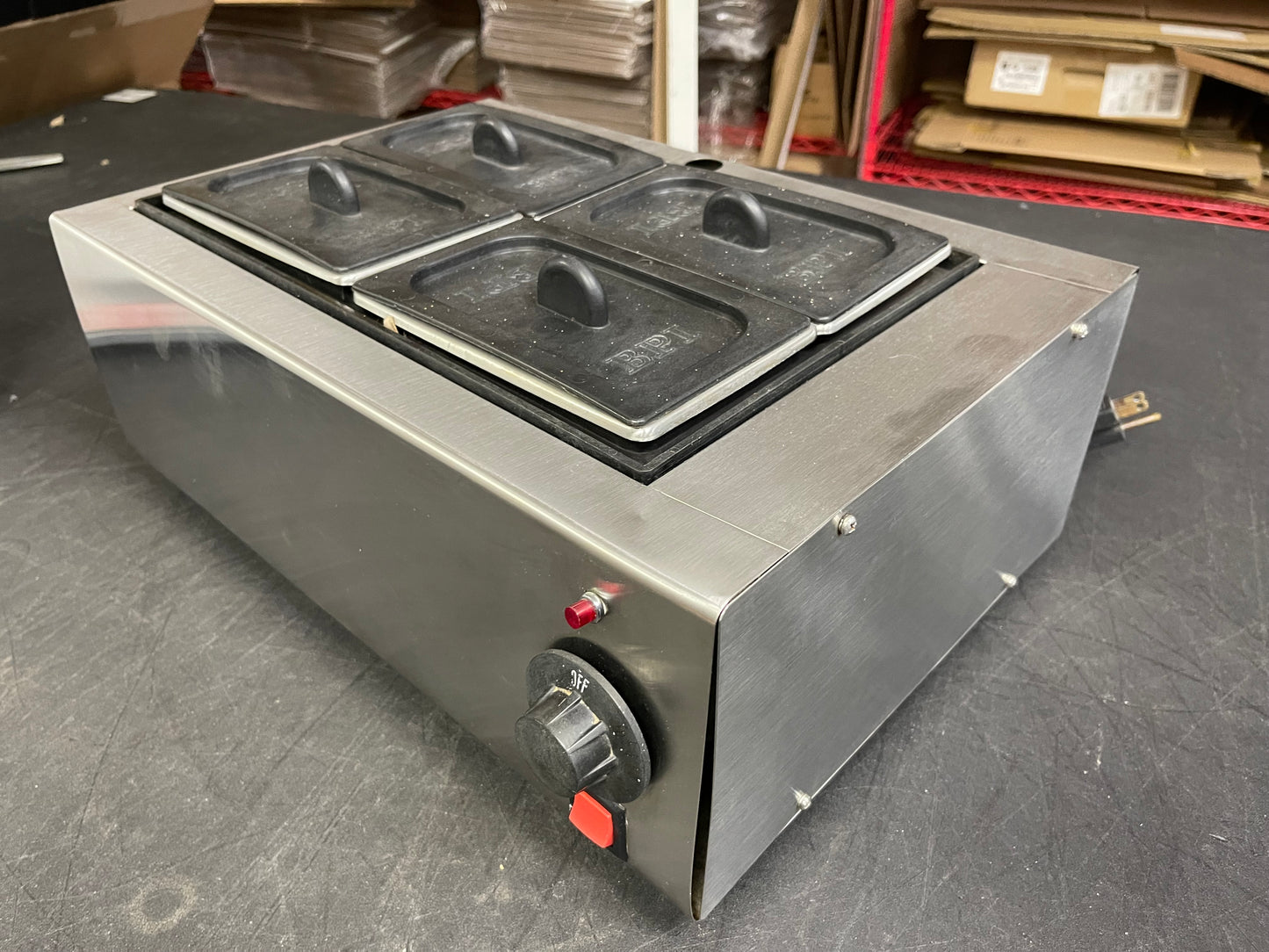 Used BPI 4 Pan Stainless Steel Countertop Warmer 120V