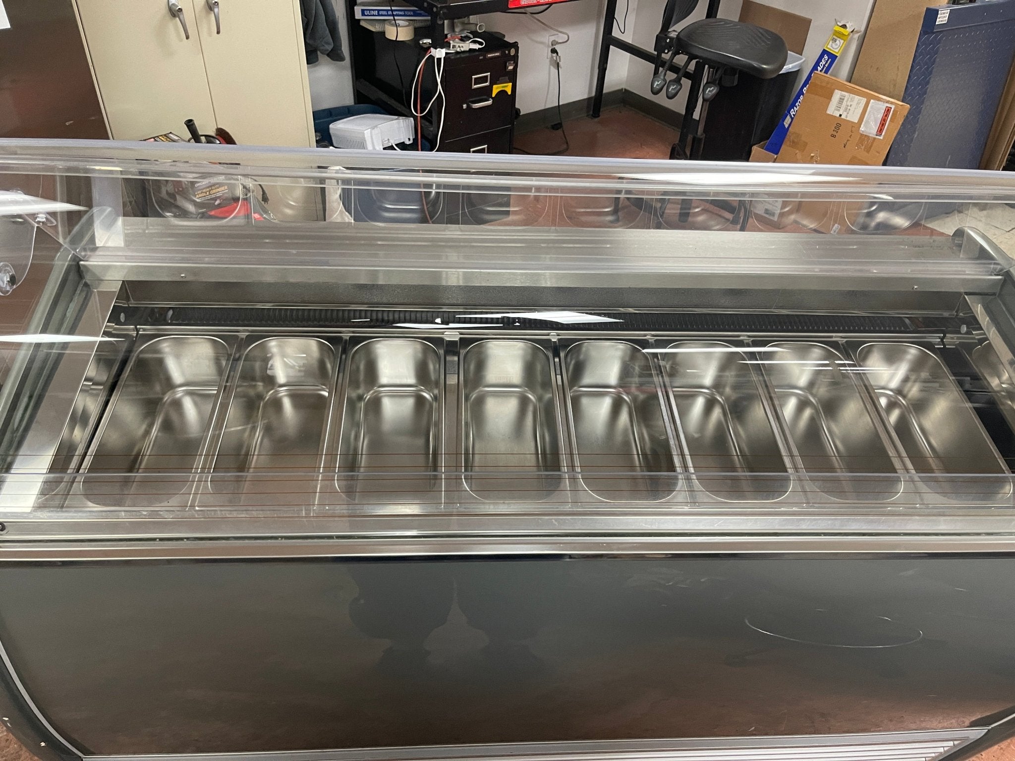 Used 2019 Sevel SLM - 8 Gelato Ice Cream Lighted Showcase Display Freezer 220V - Falcon Restaurant Supply - 6
