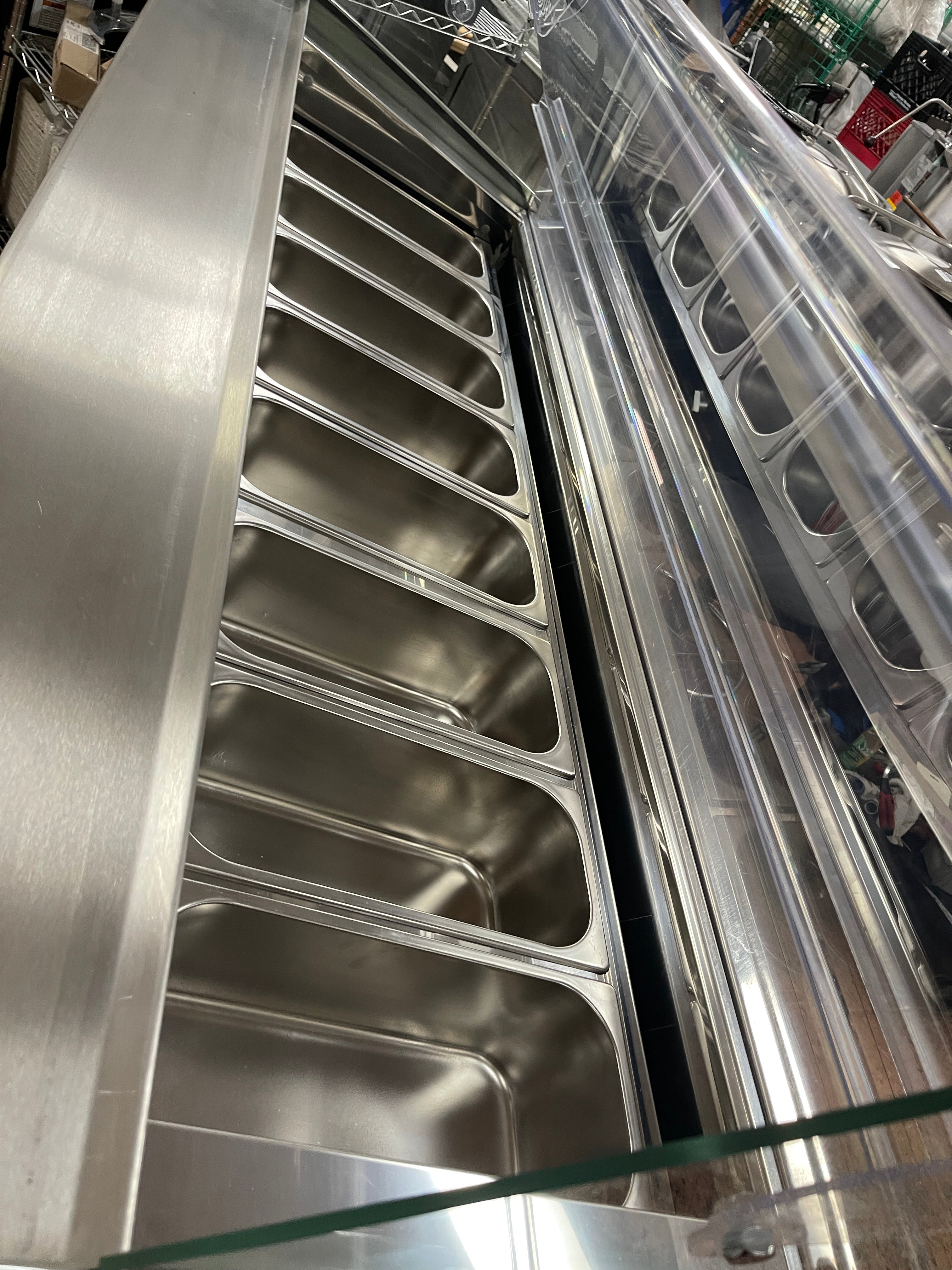 Used 2019 Sevel SLM-8 Gelato Ice Cream Lighted Showcase Display Freezer 220V