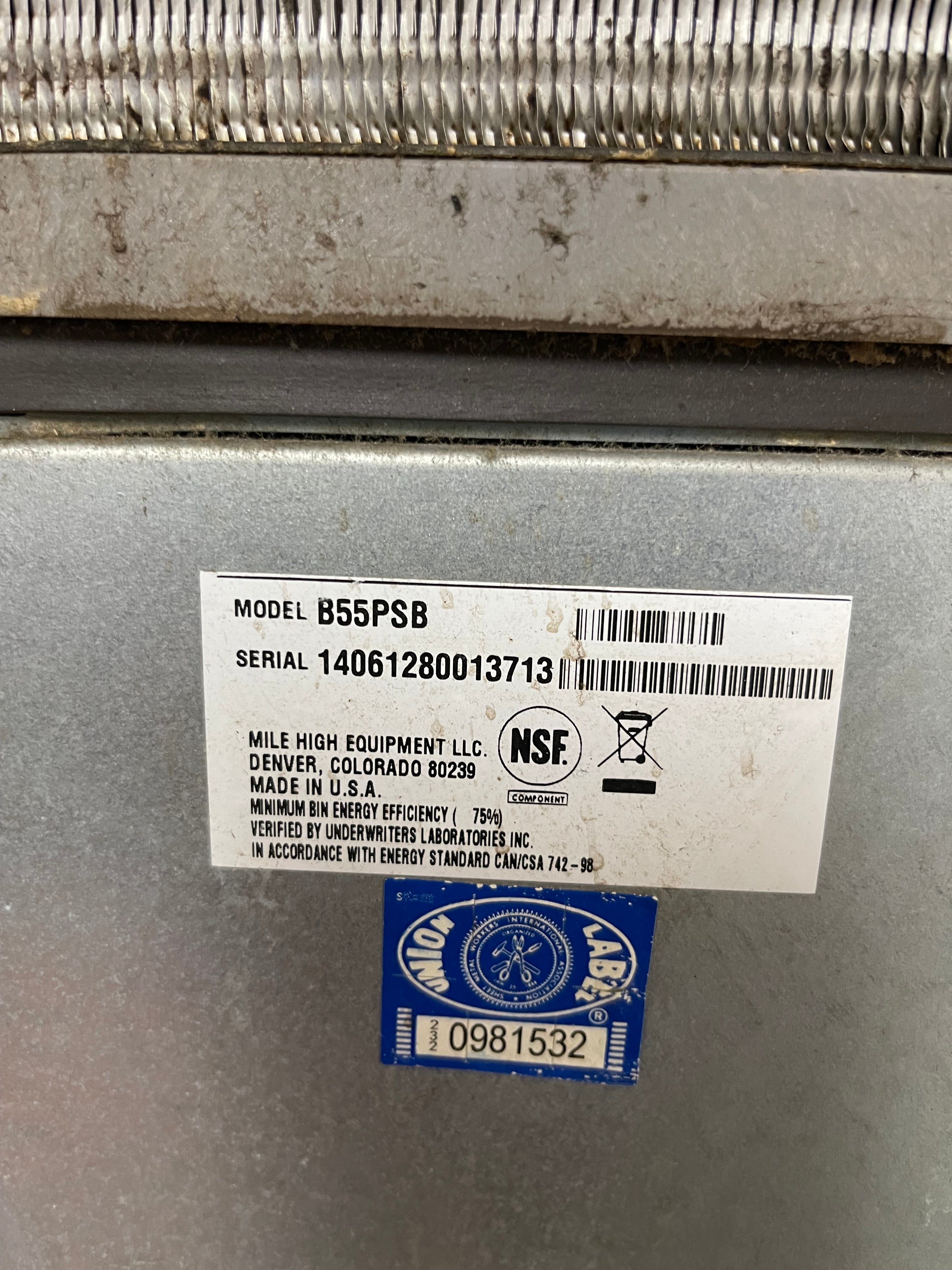 Used Ice-O-Matic CIM1136HA/B55PS 932lb Half Cube Ice Machine w/ Bin 220V SB