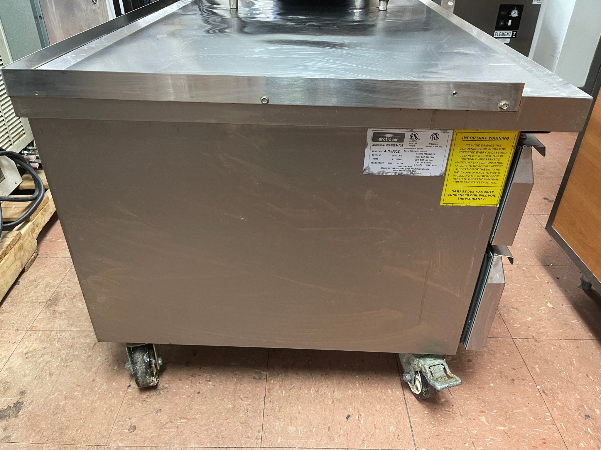 Used Arctic Air ARCB60 62" Two Drawer Refrigerated Chef Base 120V - Falcon Restaurant Supply - 3