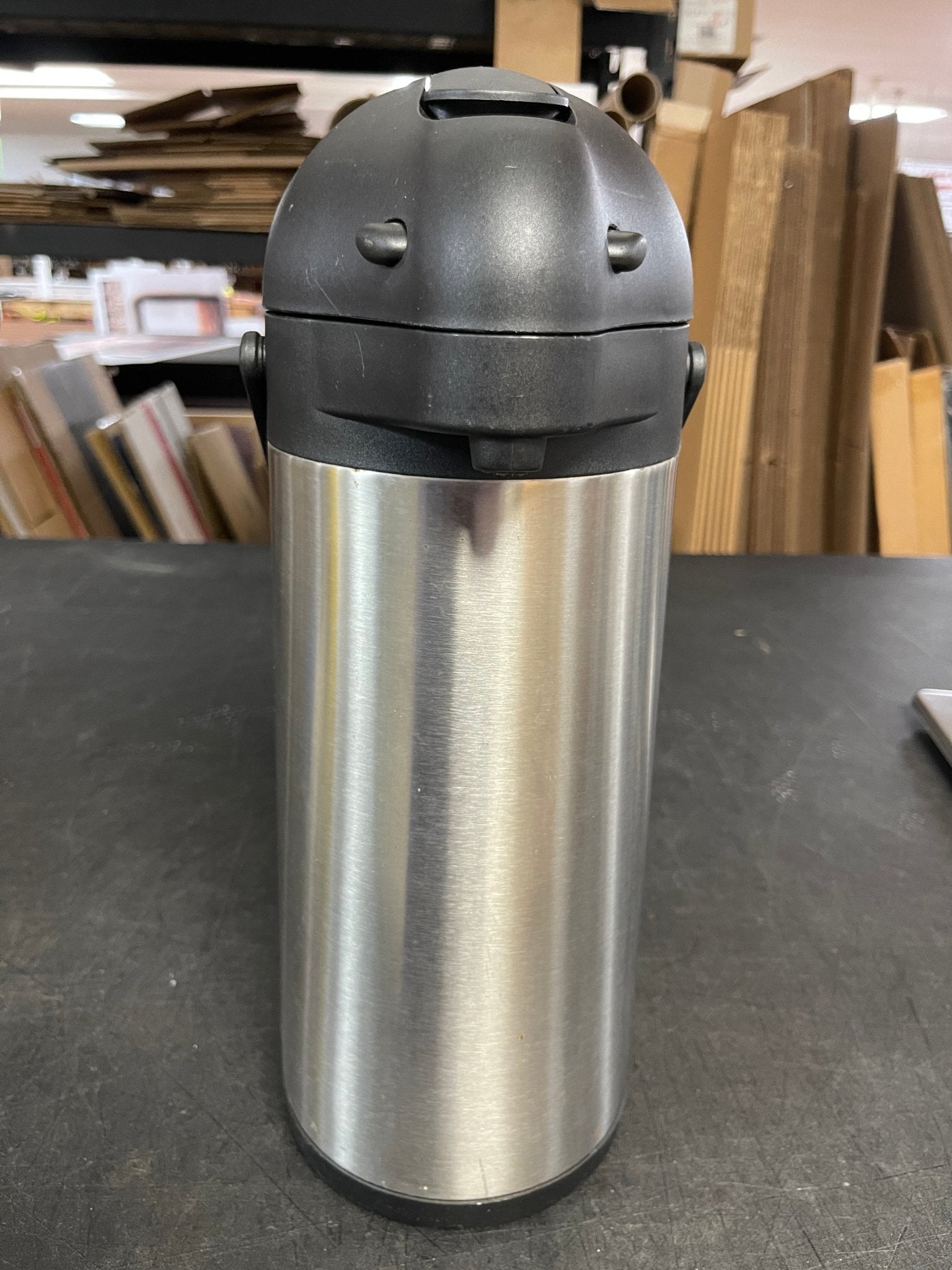 Lightly Used Cresimo 2.2L 74oz Stainless Coffee Airpot Dispenser - Falcon Restaurant Supply - 1