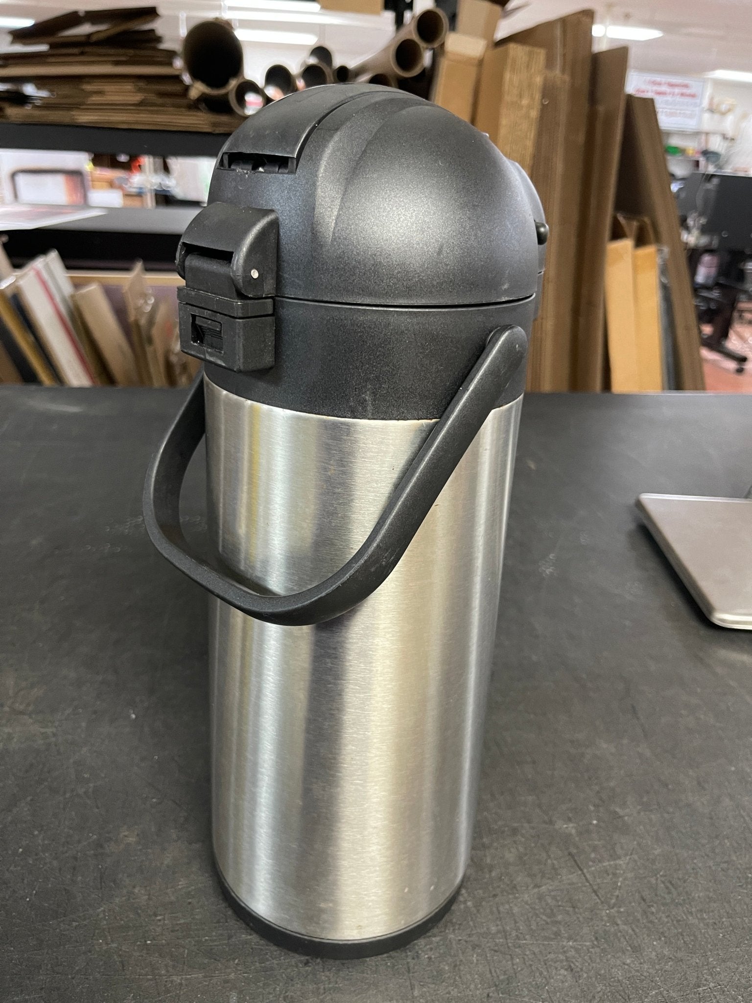 Lightly Used Cresimo 2.2L 74oz Stainless Coffee Airpot Dispenser - Falcon Restaurant Supply - 3