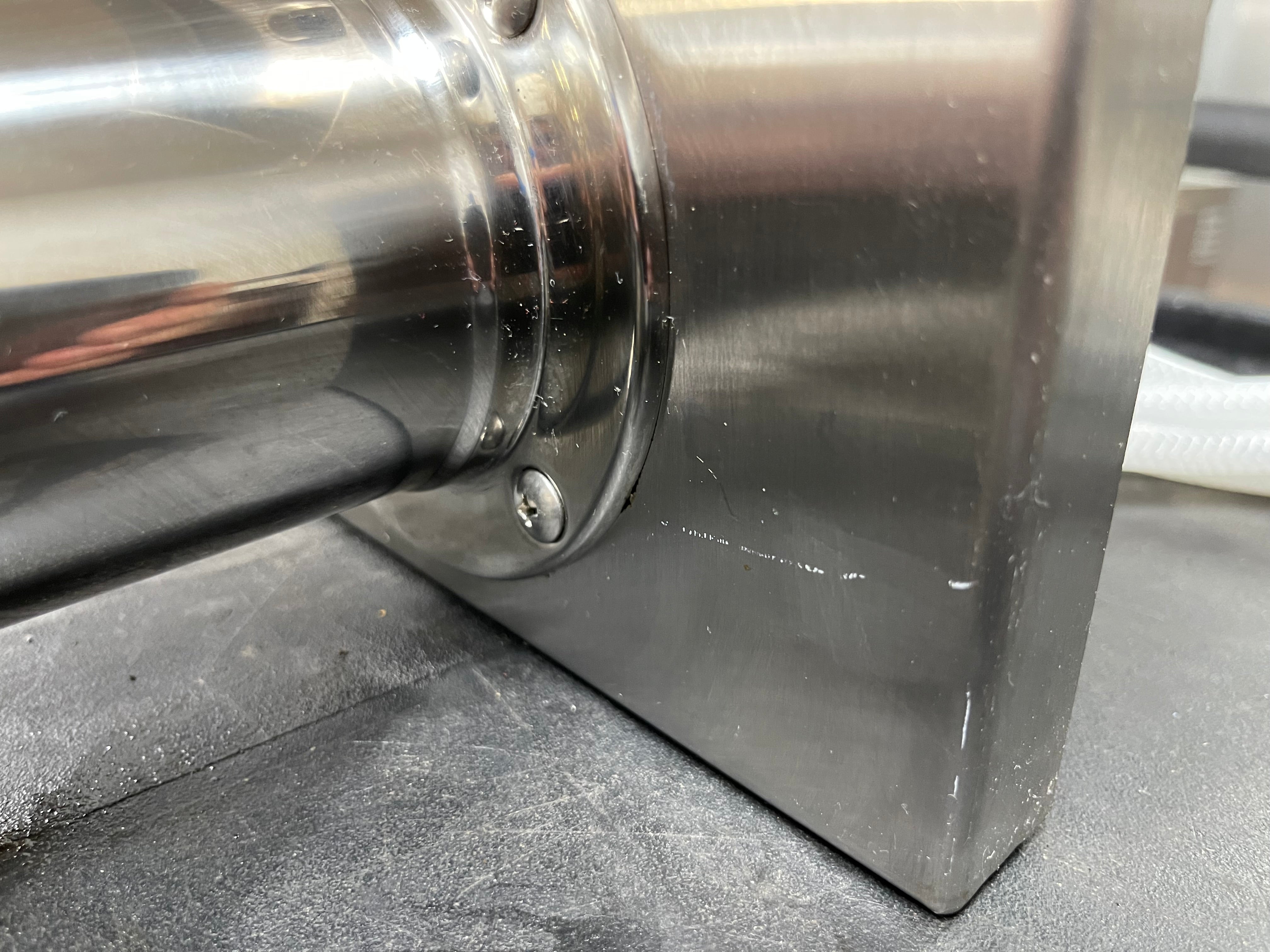 Used Krome Dispense 3" Stainless Double Beer Tower Bar Tap w/ Clamp Base