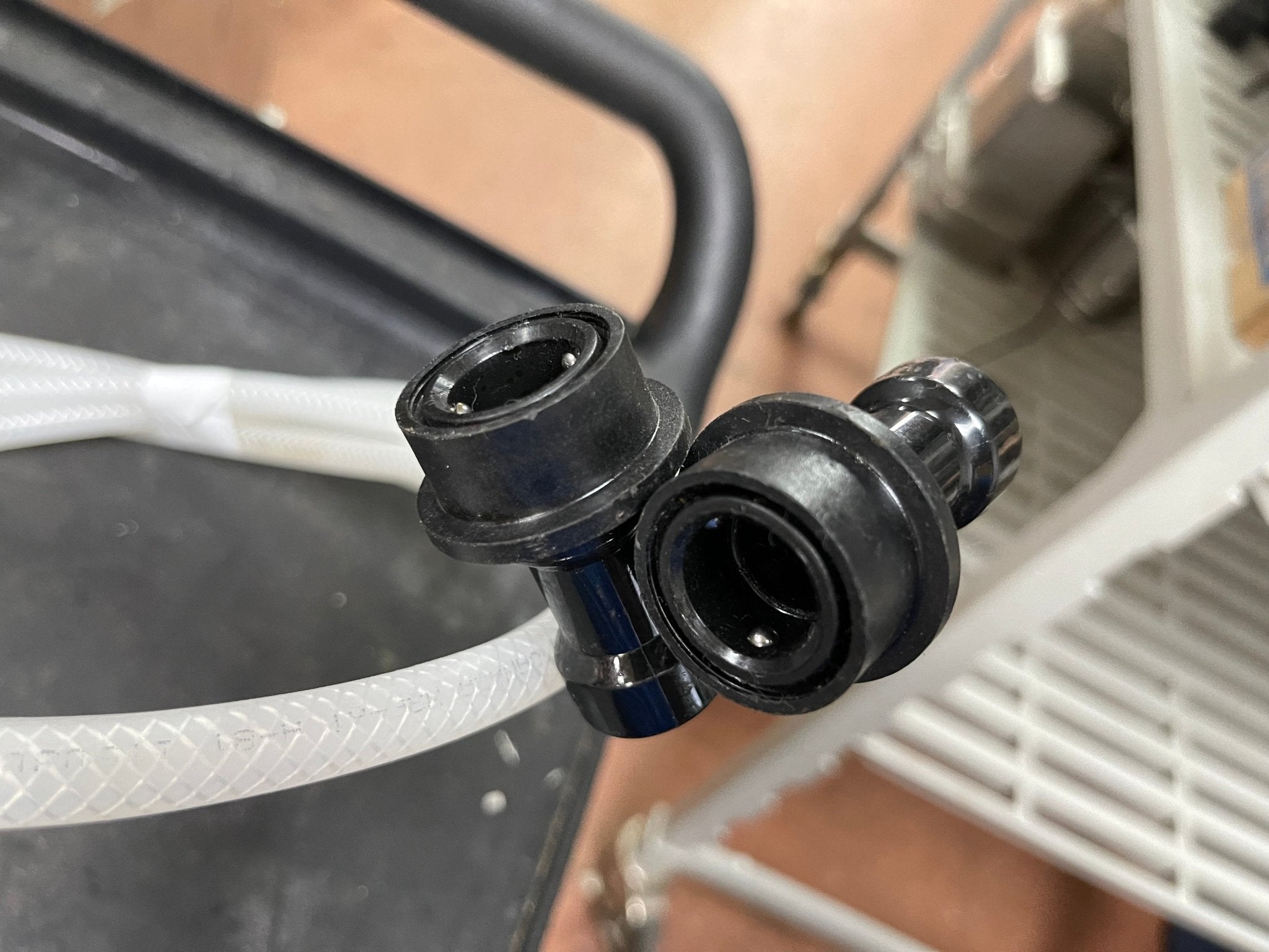 Used Krome Dispense 3" Stainless Double Beer Tower Bar Tap w/ Clamp Base - Falcon Restaurant Supply - 7