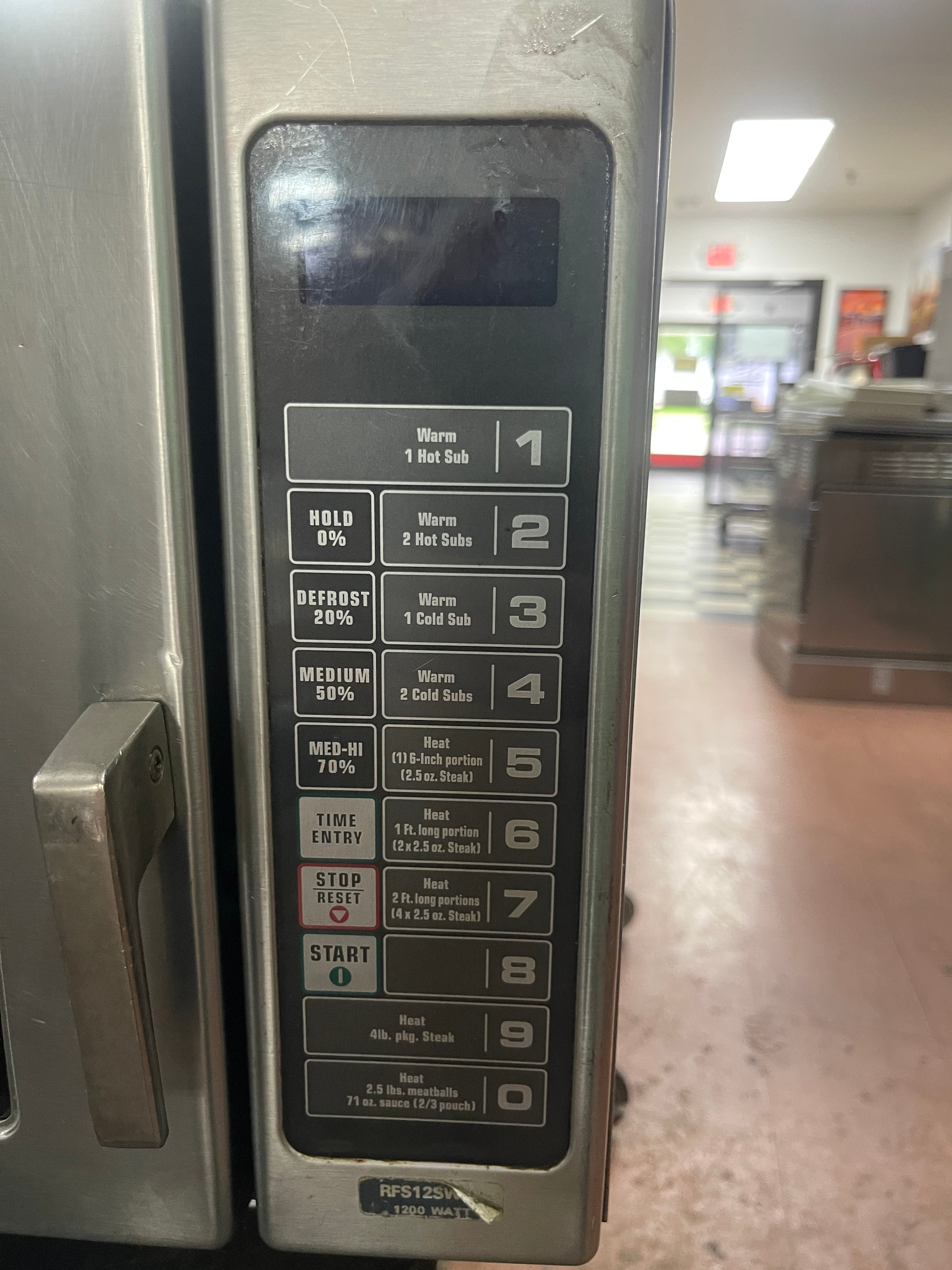 Used Amana RFS12SW2A Commercial 1200W Stainless Microwave 120V