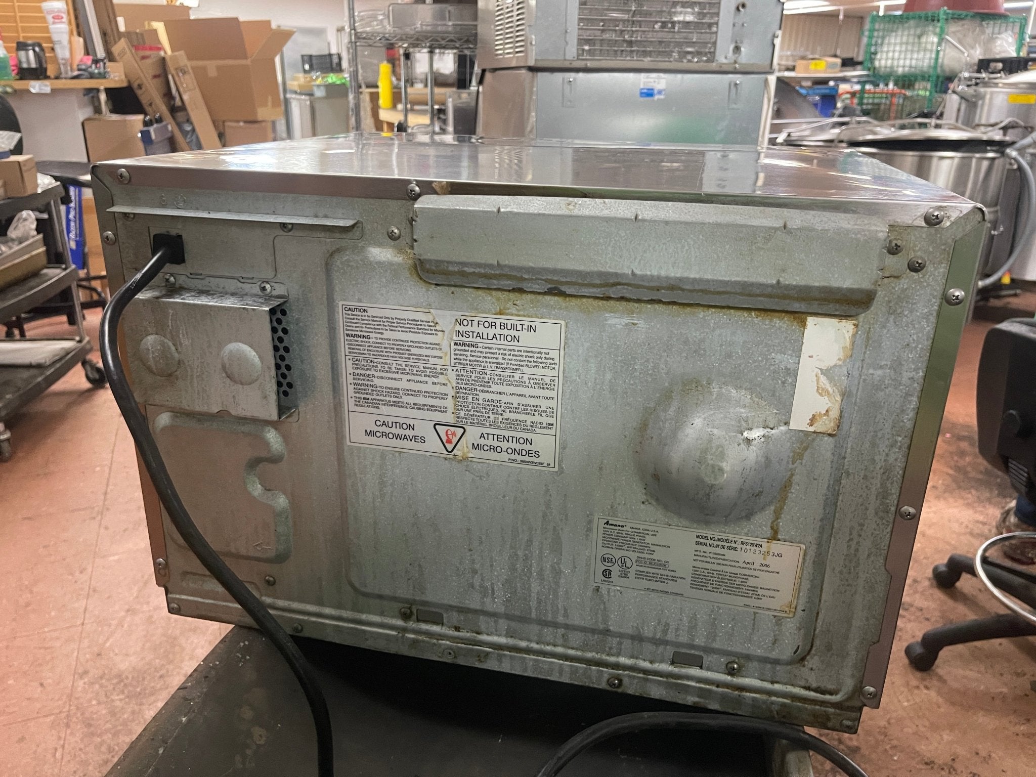 Used Amana RFS12SW2A Commercial 1200W Stainless Microwave 120V - Falcon Restaurant Supply - 6