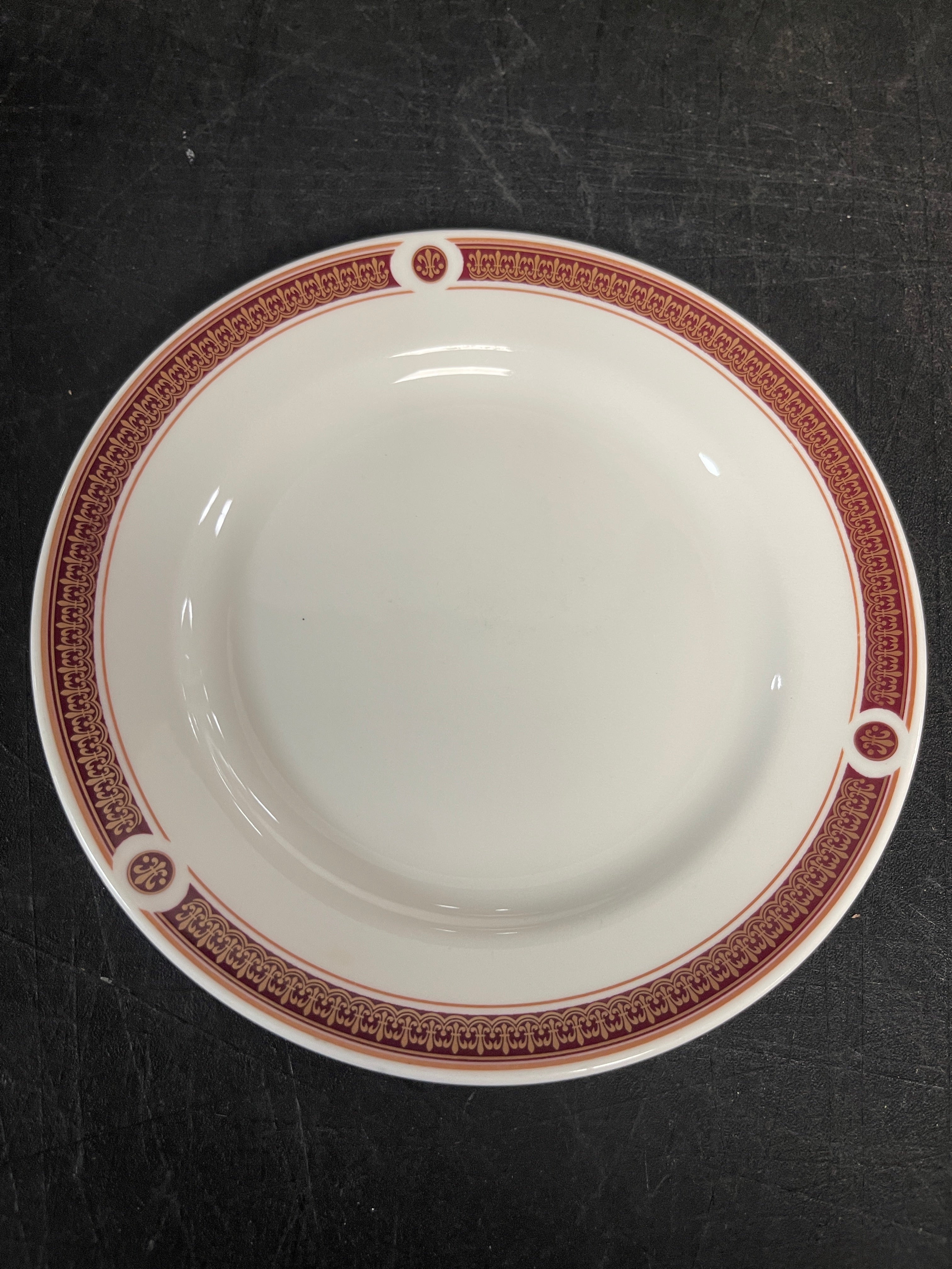 Used 6-1/4" Steelite Ambassador Burgundy China Plates Case of 36