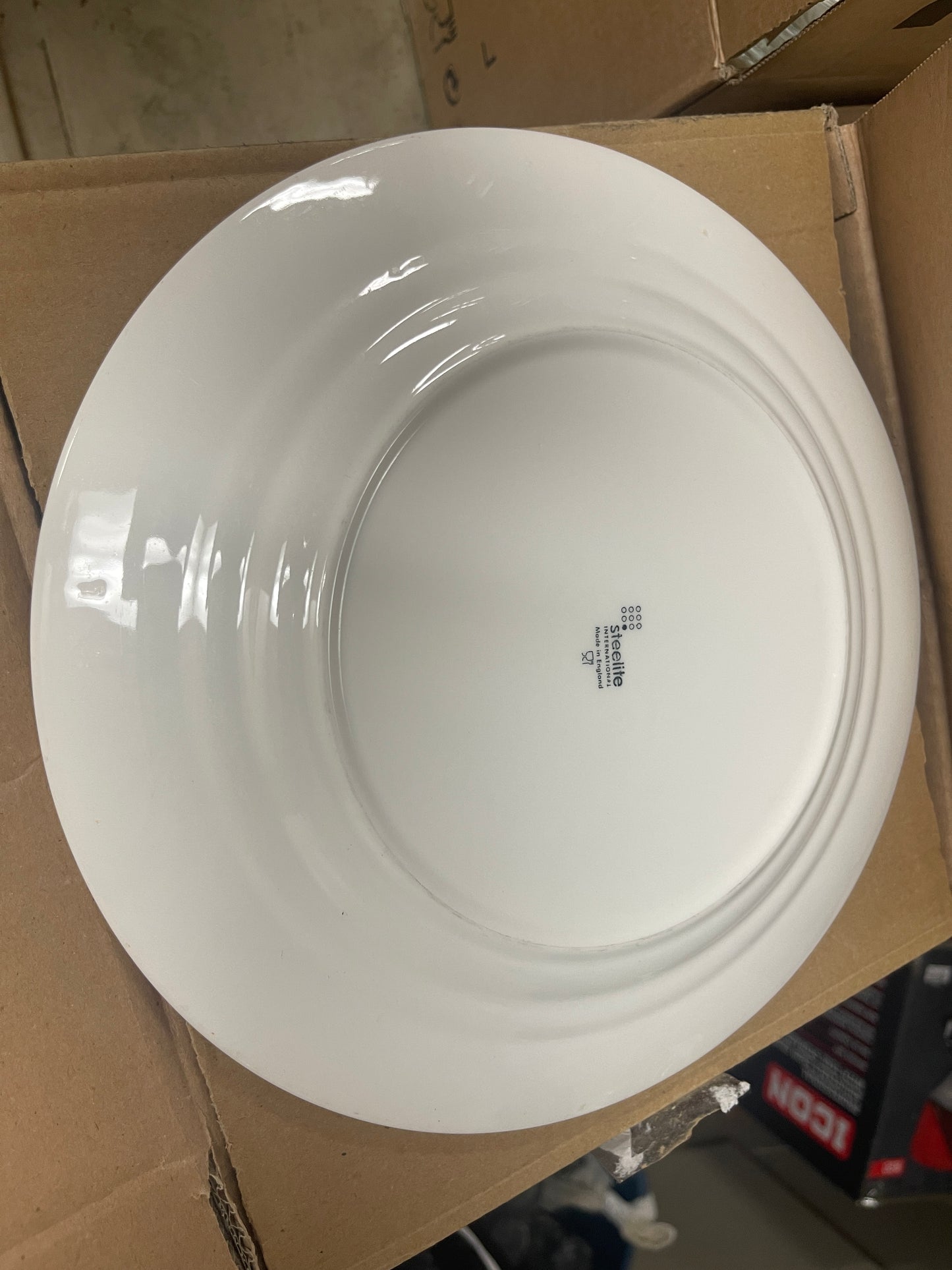 Used 10.5" Steelite Ambassador Burgundy China Plates Case of 24