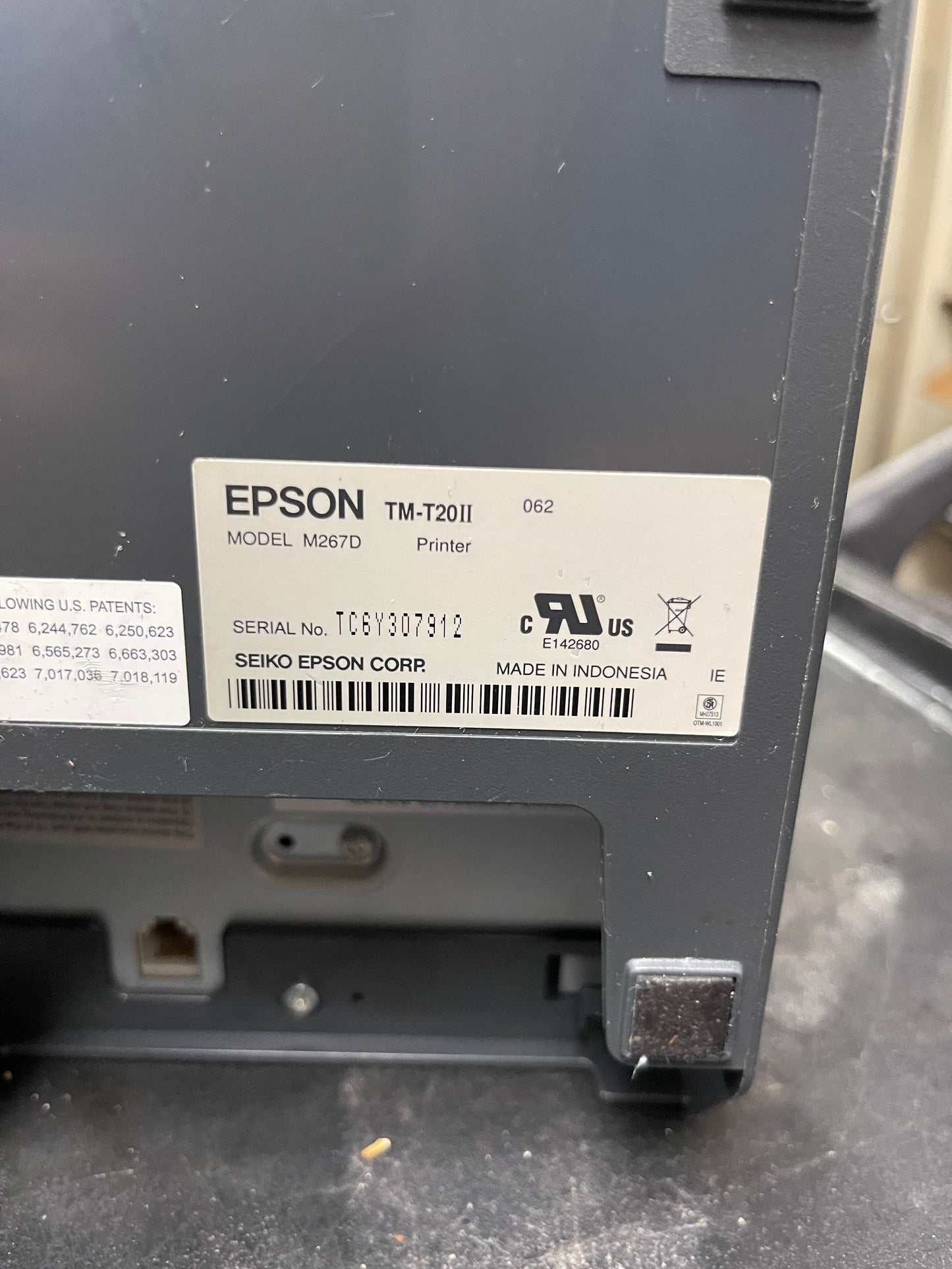 Used Epson TM-T20II Thermal Receipt POS Printer HLR