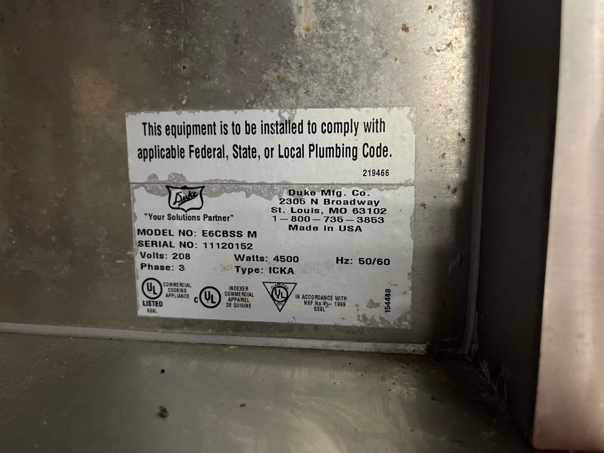 Used Duke E - 6 - CBSS_208/60/1 Thurmaduke Steam Table w/ 6 Wells & Undershelf, 240v - Falcon Restaurant Supply - 11