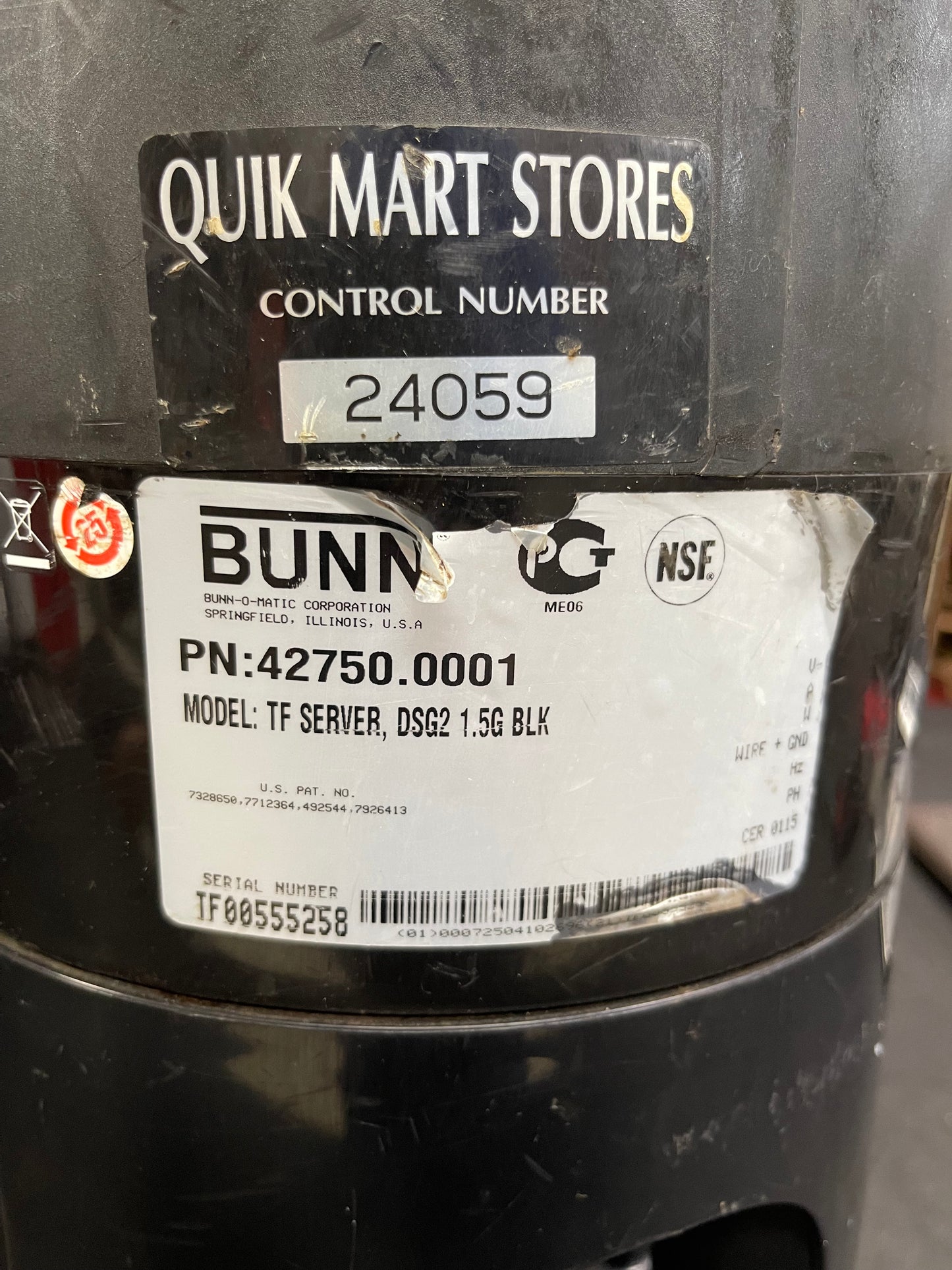 Used Bunn 42750.0001 ThermoFresh® 1.5 Gallon Digital TF Coffee Server