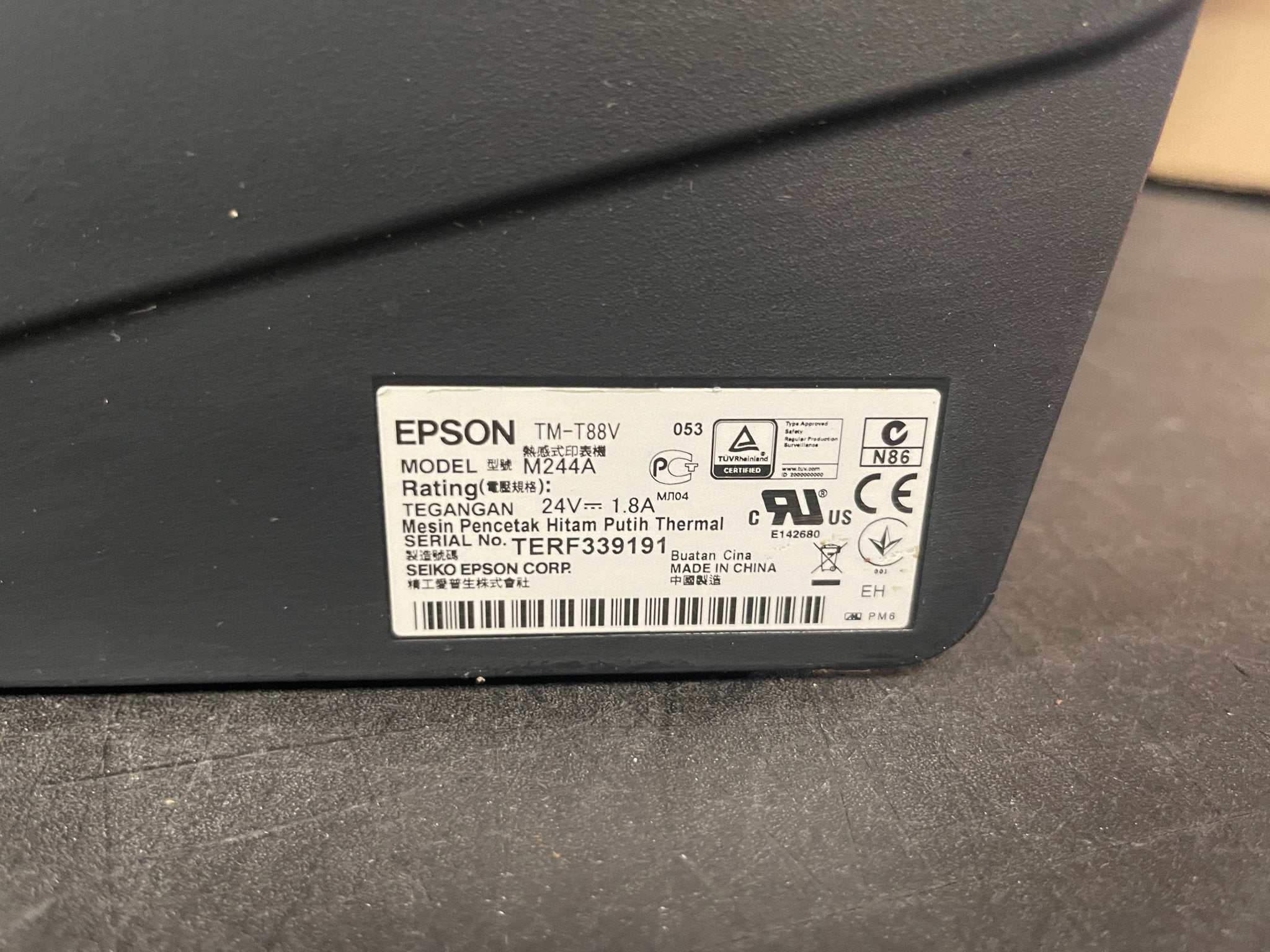 Used Epson TM - T88V USB Thermal POS Receipt Printer Model M244A - Falcon Restaurant Supply - 2