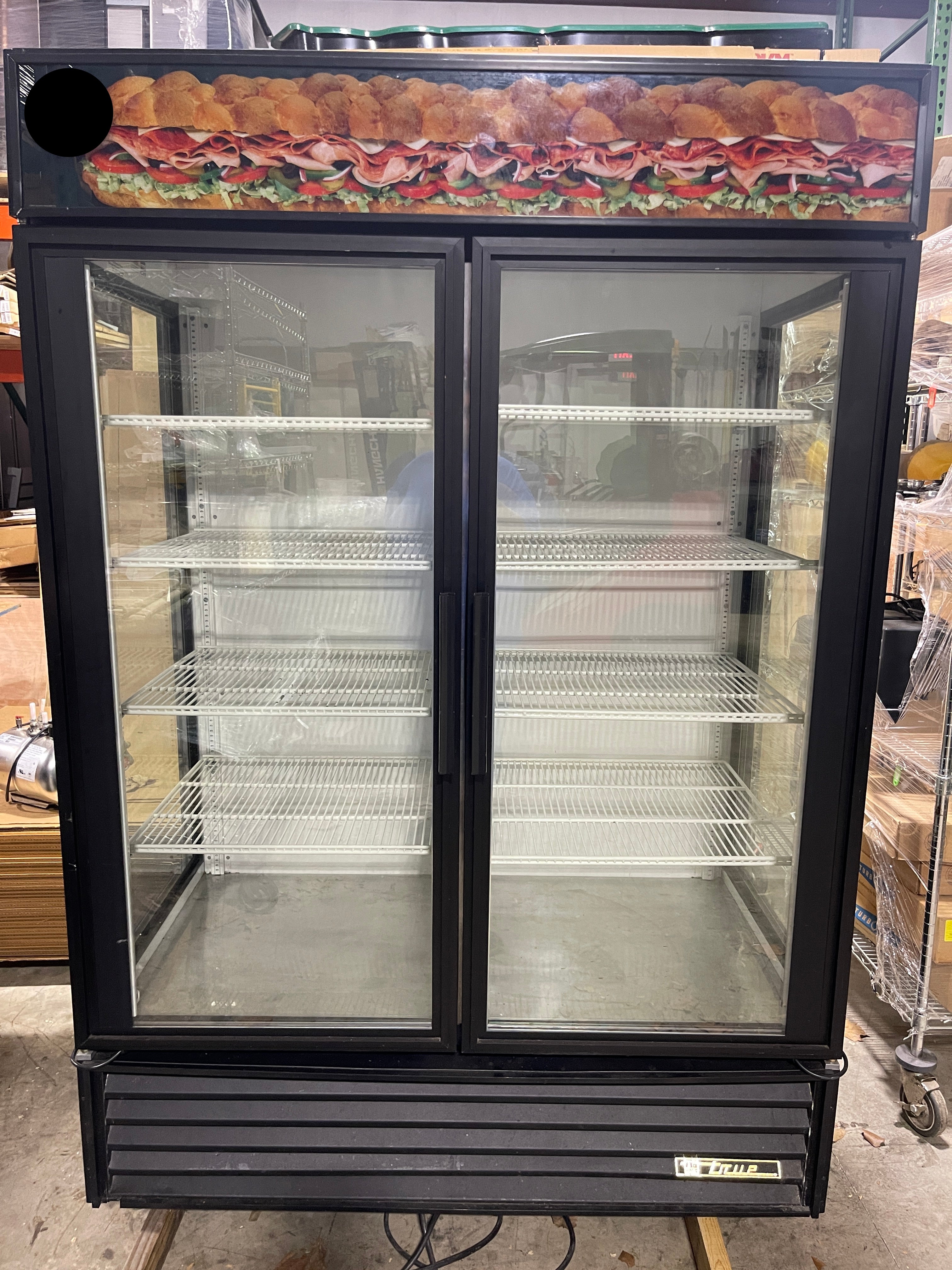 Used 2010 True GEM-49 Glass 2 Door Refrigerated Merchandiser w/ Glass Sides 120V