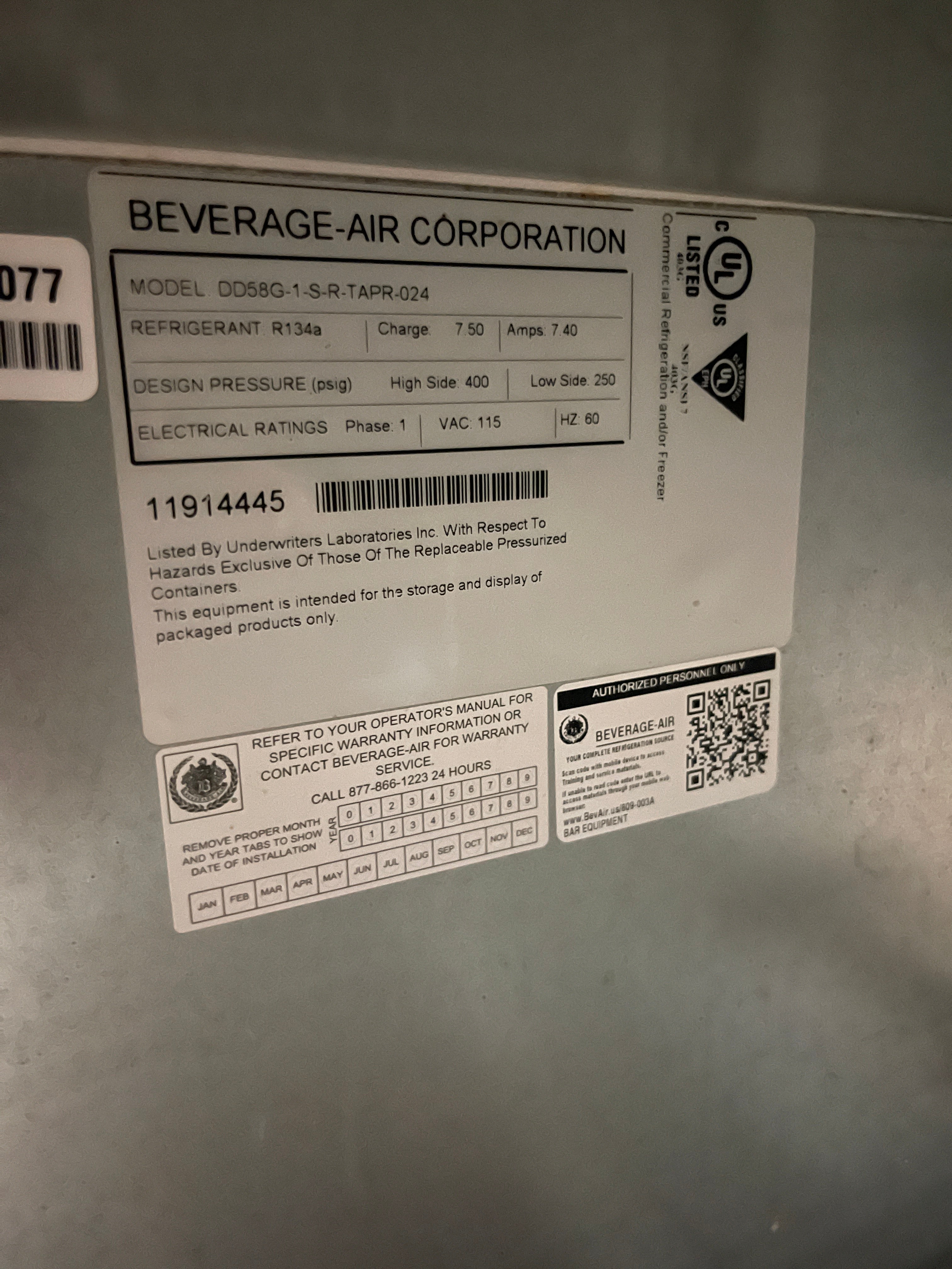 Used Beverage Air DD58G-1 Stainless Steel Kegerator/Glass Door Refrigerator 115V