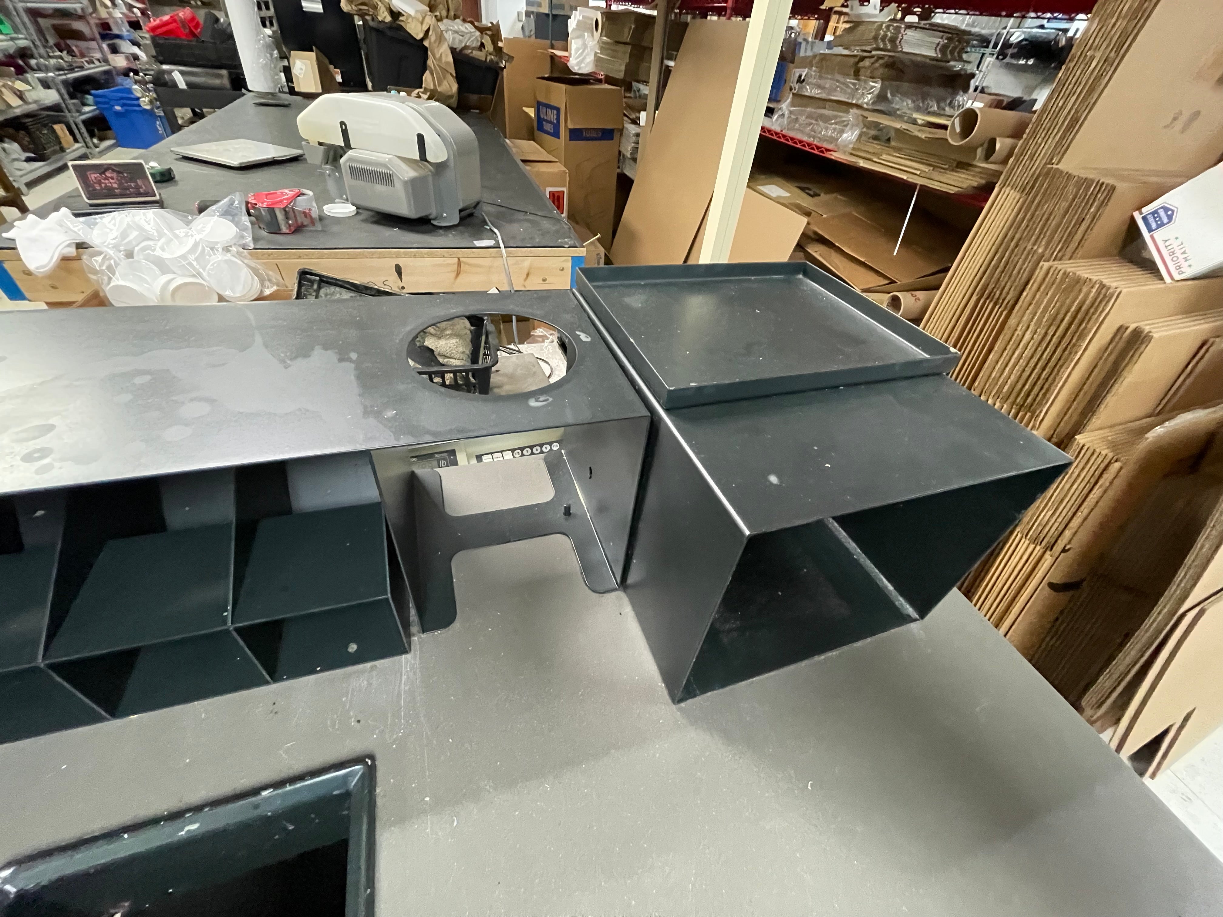 Used 3 Door Condiment Drink Station Cabinet  Wooden Laminate - SB