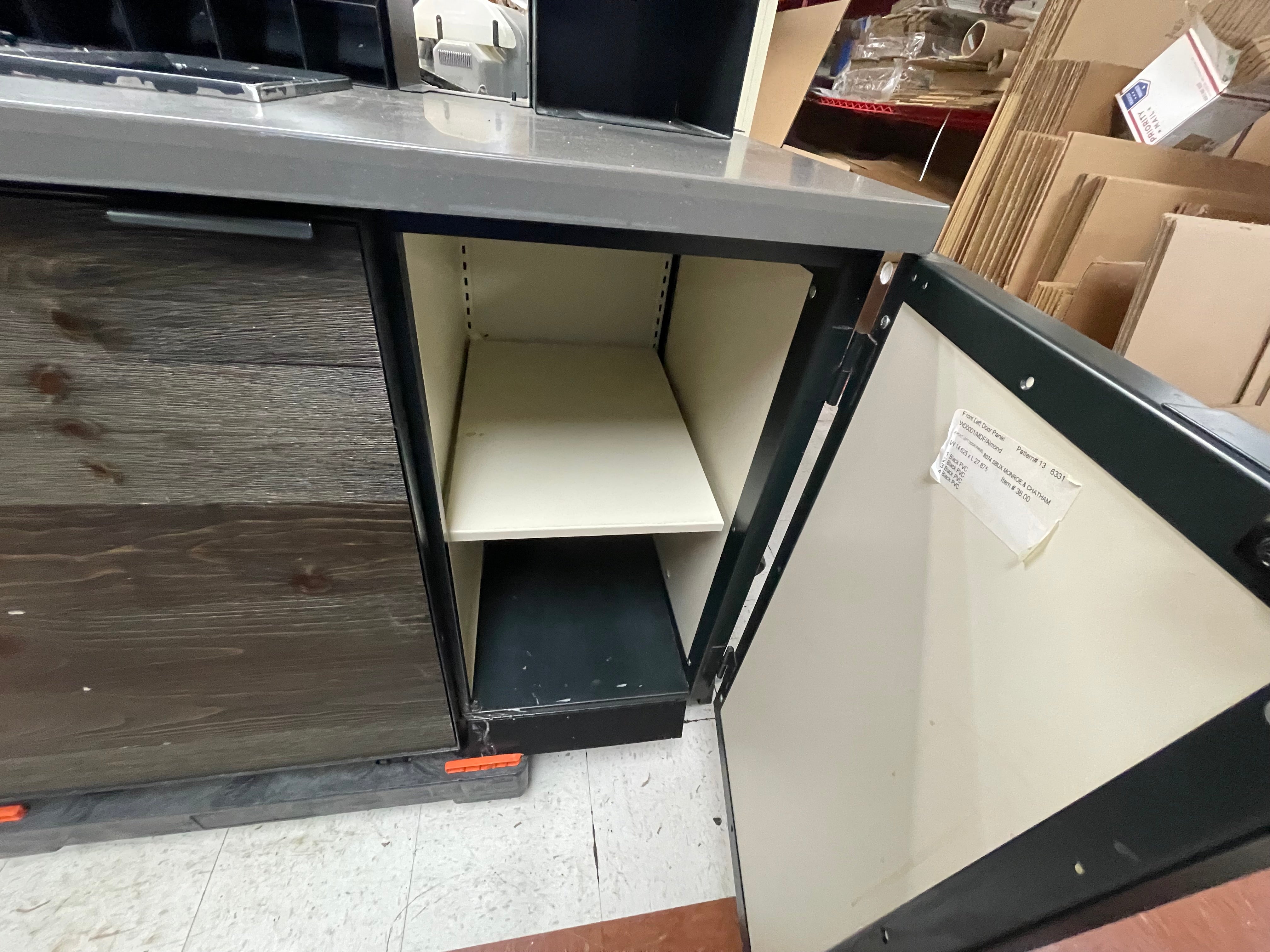 Used 3 Door Condiment Drink Station Cabinet  Wooden Laminate - SB