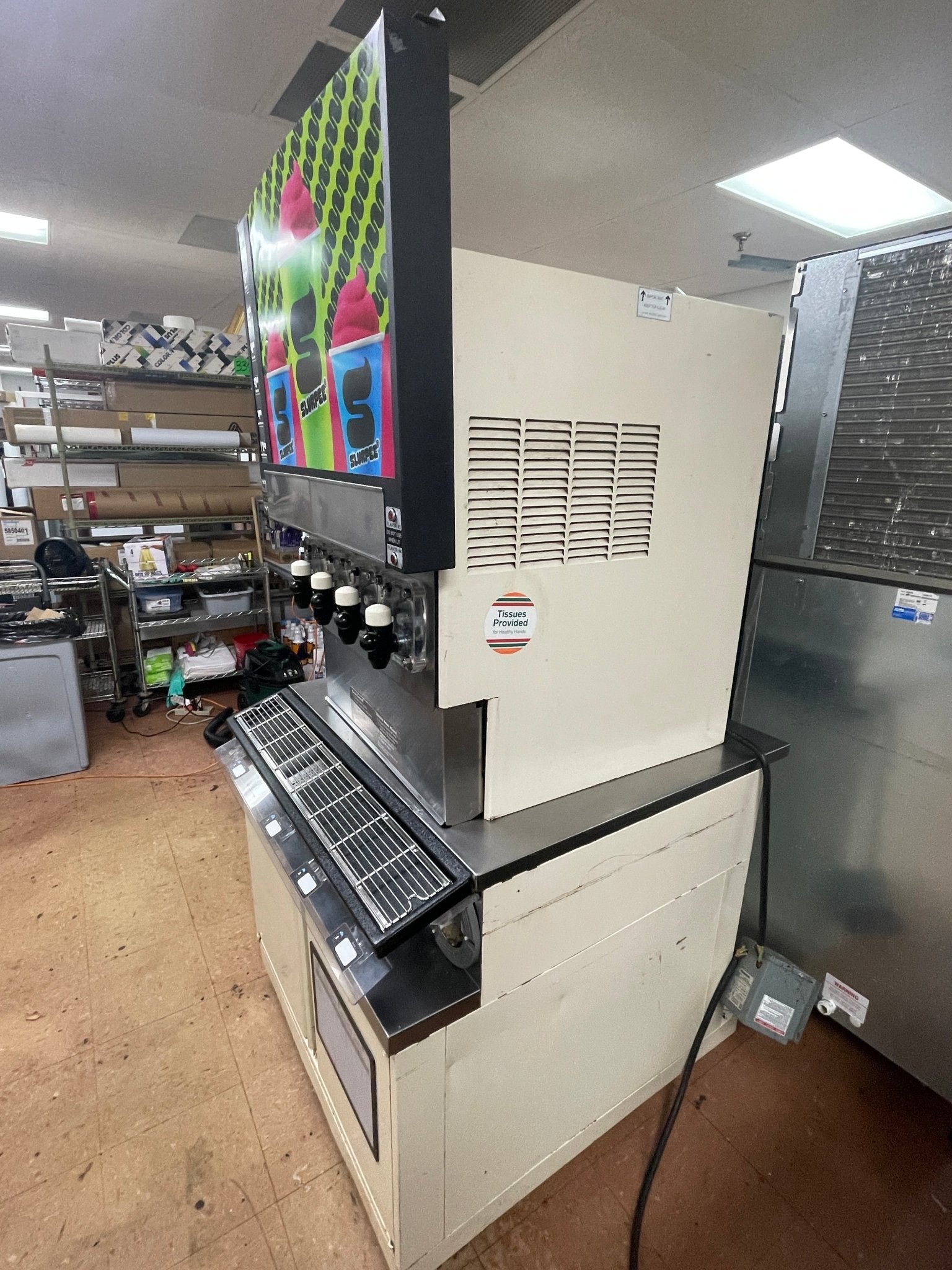 Used FBD 564 Frozen Beverage 4 Flavor Dispenser with Drink Station Stand As - Is 220V - Falcon Restaurant Supply - 4