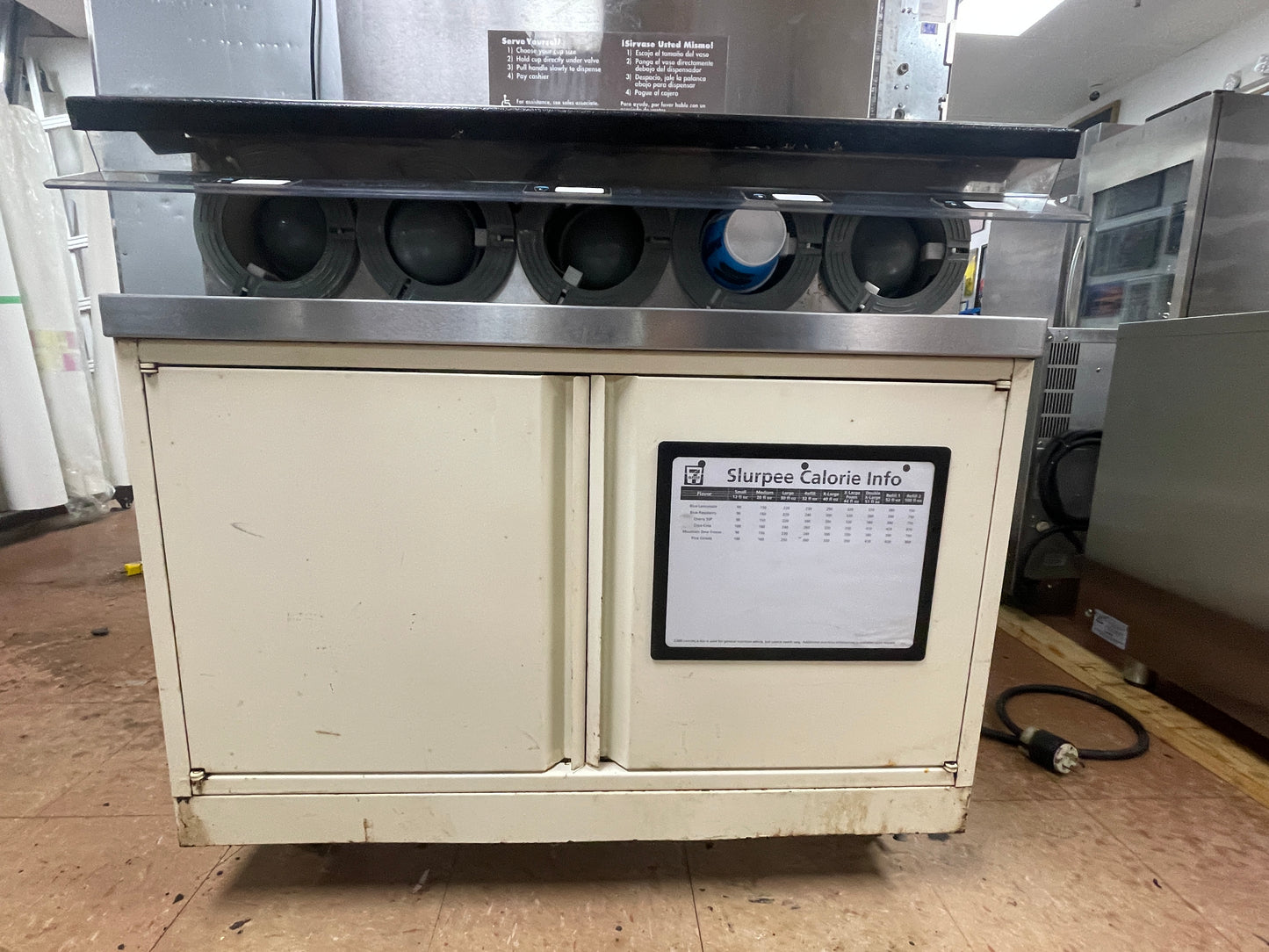 Used FBD 564 Frozen Beverage 4 Flavor Dispenser with Drink Station Stand As-Is 220V