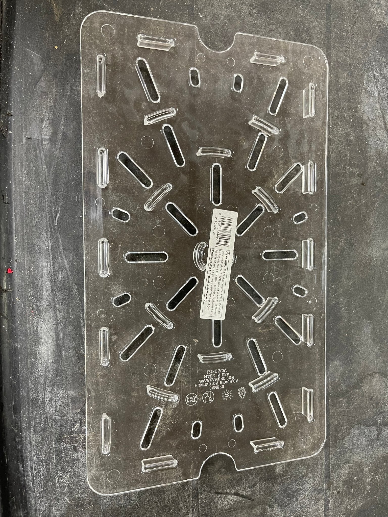 New Cambro 1218DSCW135 Camwear 14" x 8" Clear Plastic Food Box Drain Tray - Falcon Restaurant Supply - 1